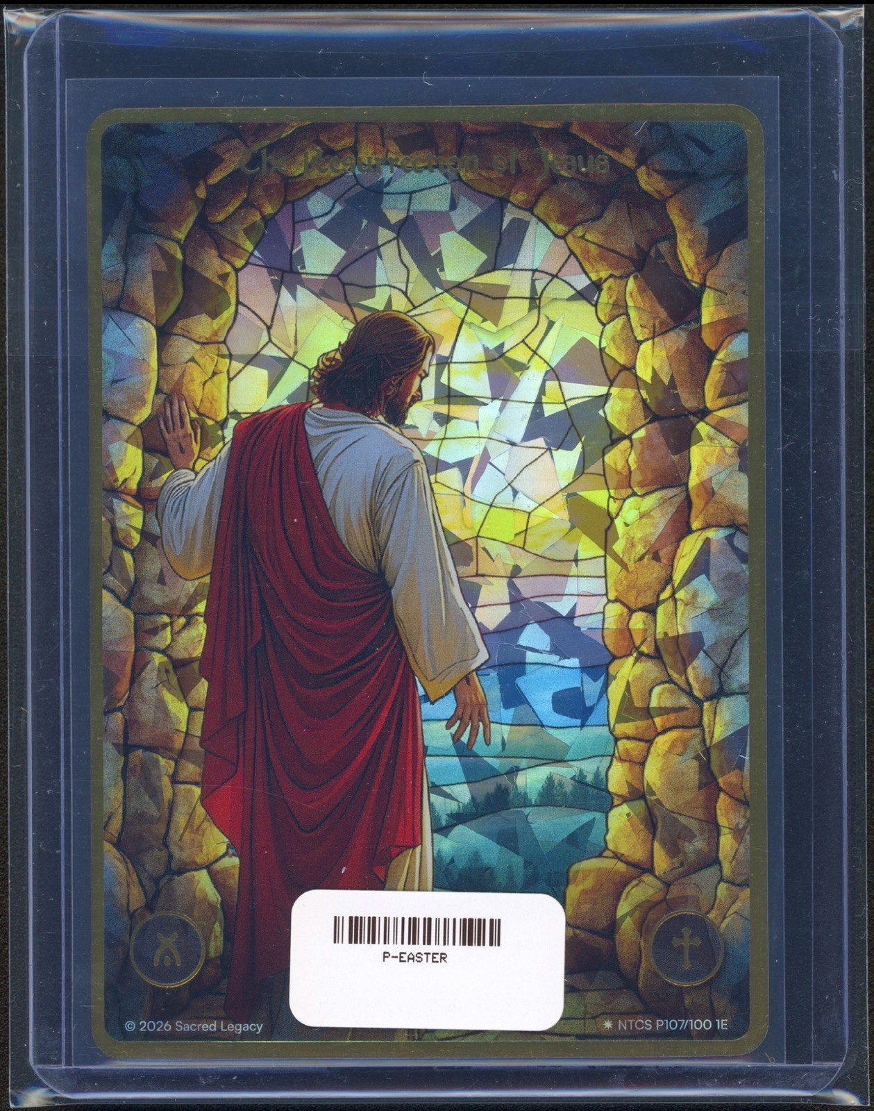 2025 Sacred Legacy: SECRET RARE - The Resurrection of Jesus- P107/100 RARE PROMO