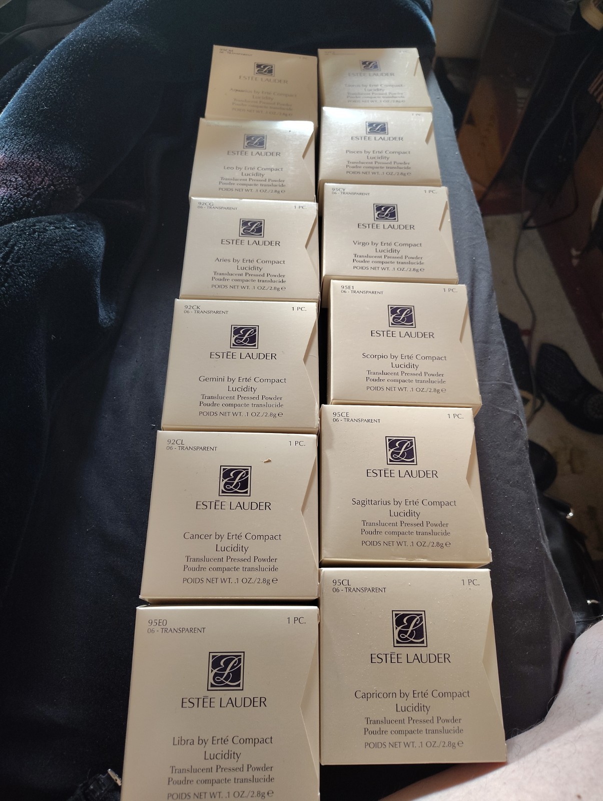 Complete Set Of 12  Estee Lauder Translucent Pressed Powder Compacts Horoscope