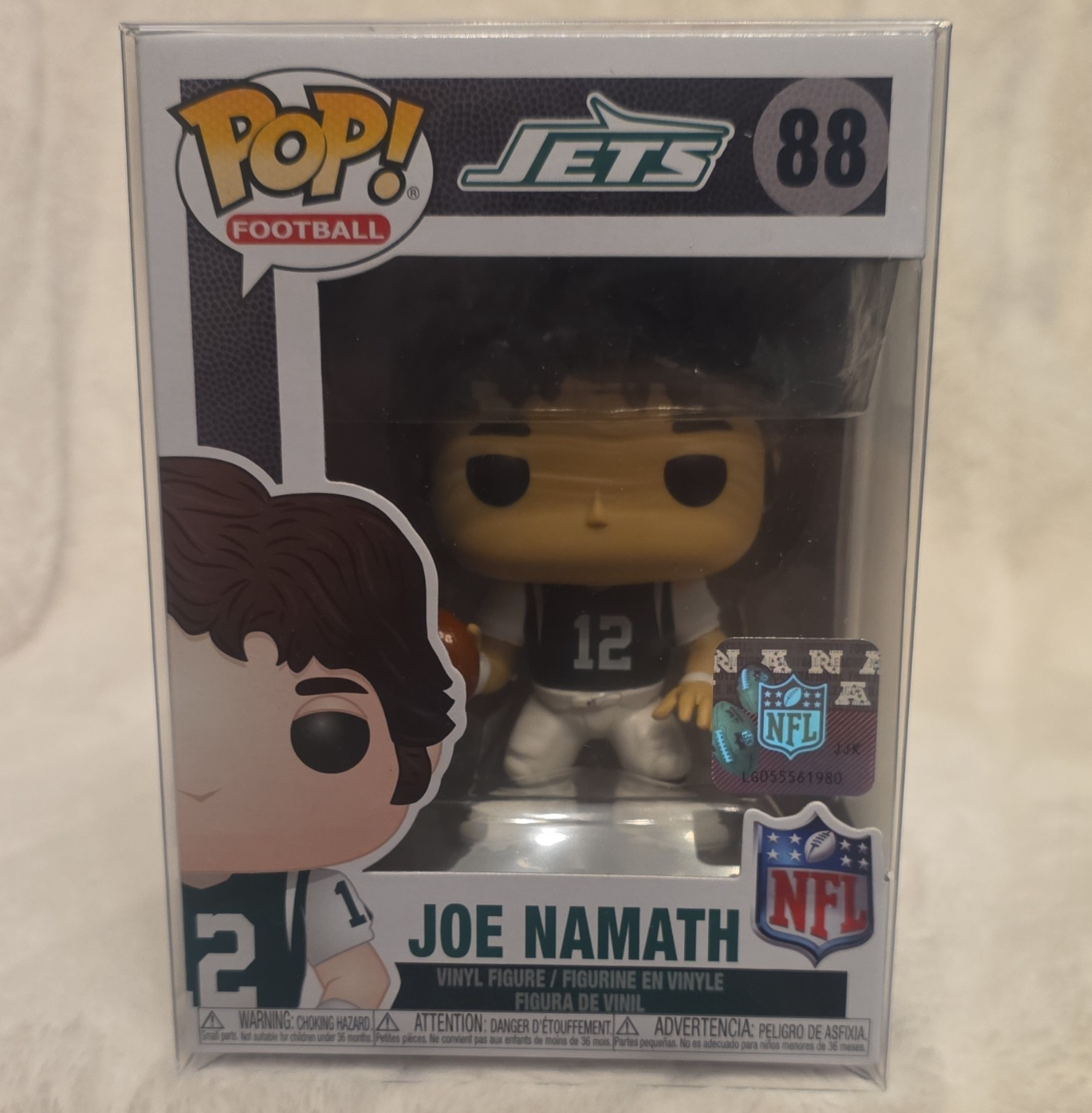 Funko Pop Football Joe Namath New York Jets #88 Vinyl Figure W/ Protector