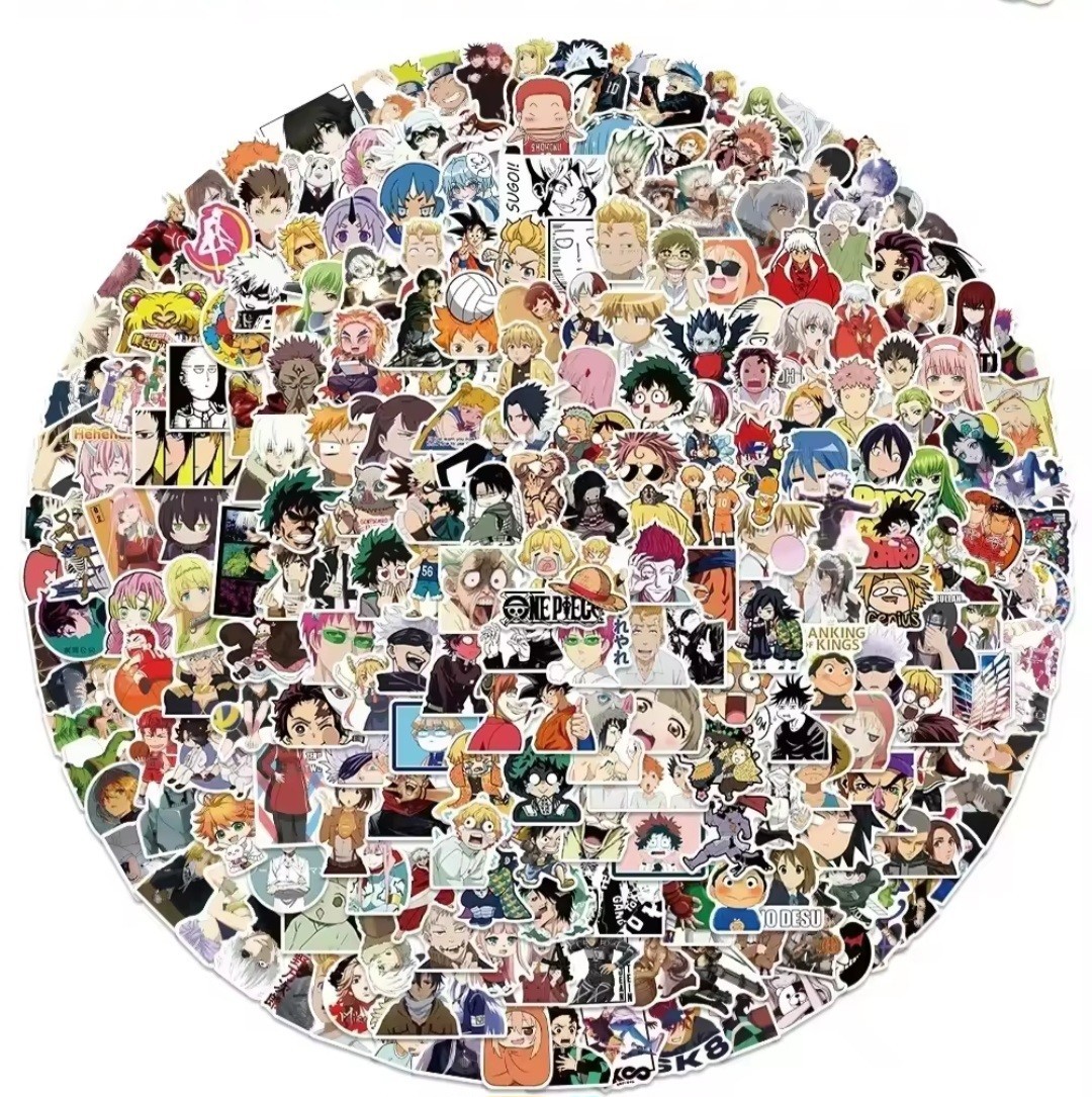 50PCS Random Mixed Anime Genre DemonSlayer DragonBall Z OnePiece Naruto Stickers