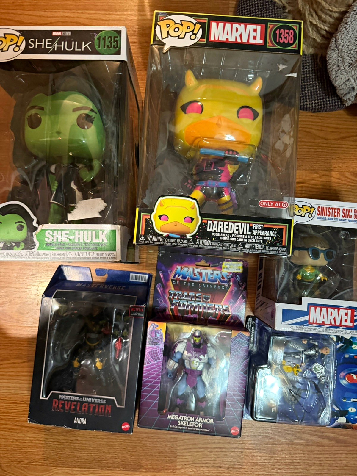 Funko & Mattel Mixed Lot: She-Hulk #1135, Daredevil #1358, MOTU Boxed