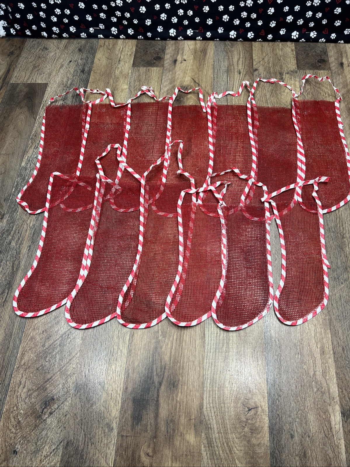 Vintage Christmas Red Mesh  Stockings Lot Of 13 ( 10-12” & 3-9” ) #VCS13