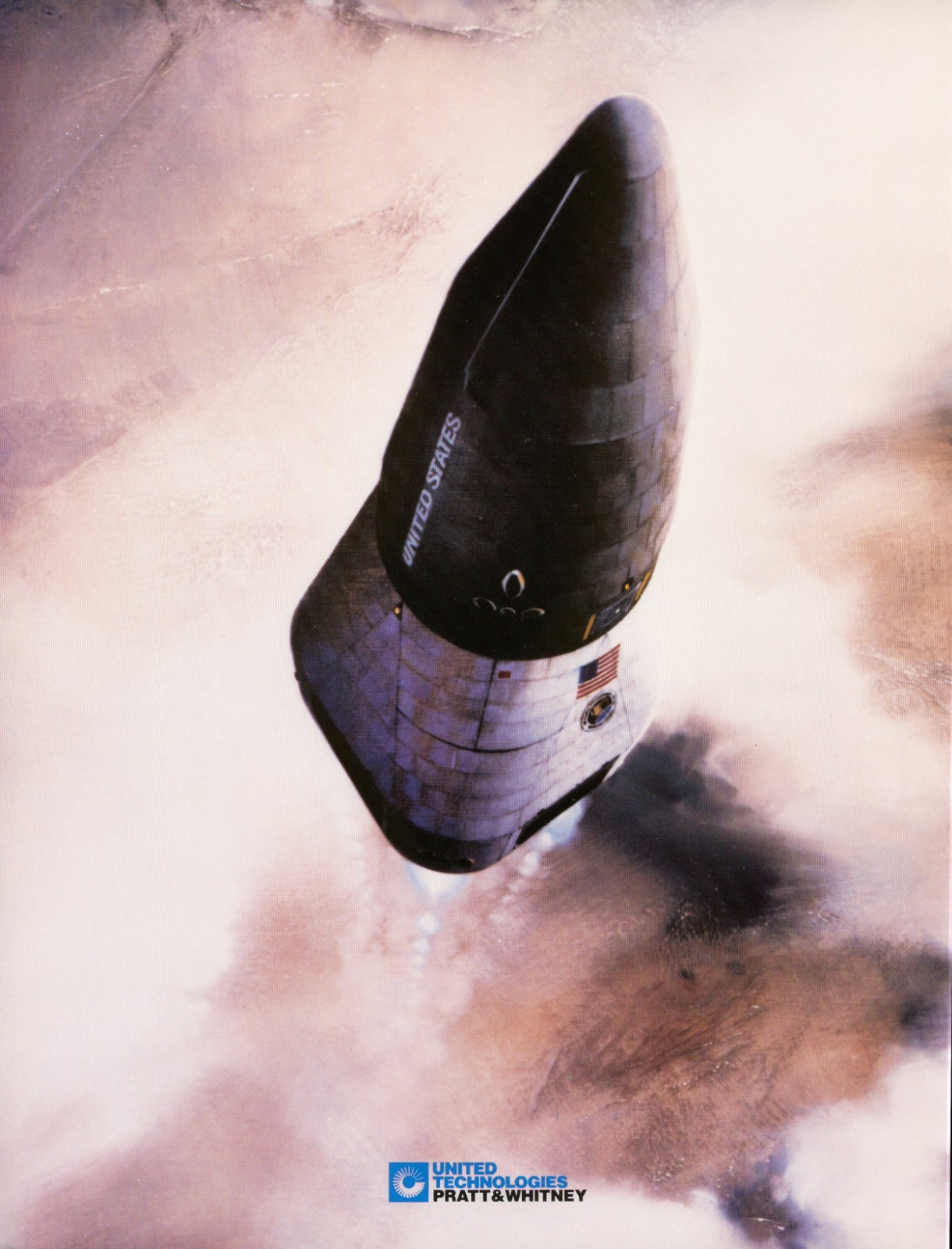 Vintage NASA Delta Clipper SSTO Pratt Whitney Concept Art Lithograph RL10 Engine