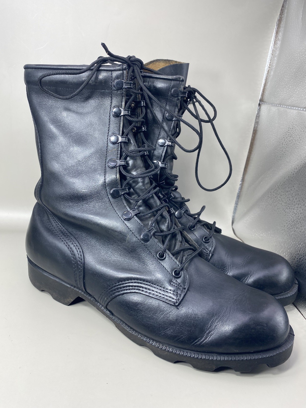 Vintage 1992 Ro Search U.S. Military Black Leather Combat Surplus Boots Men 11 R