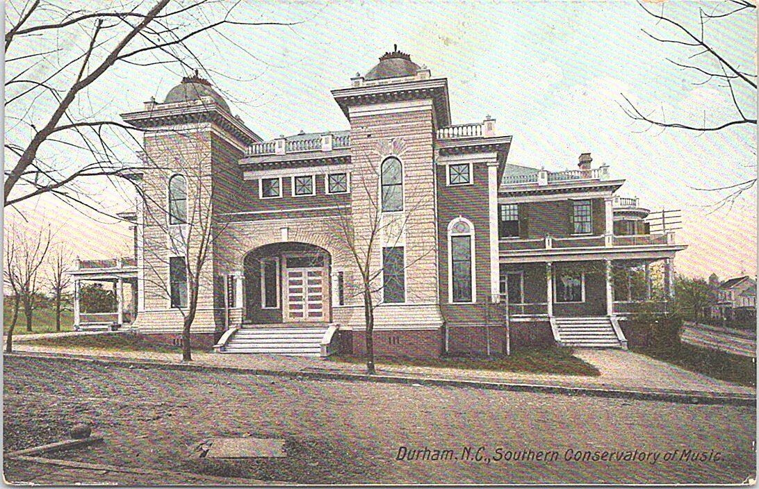 Lithograph Durham North Carolina Conservatory of Music early 1900s