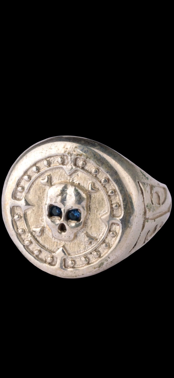 Antique Ww2 Era Central European Ring Sterling Silver Unique Amulet Europe 