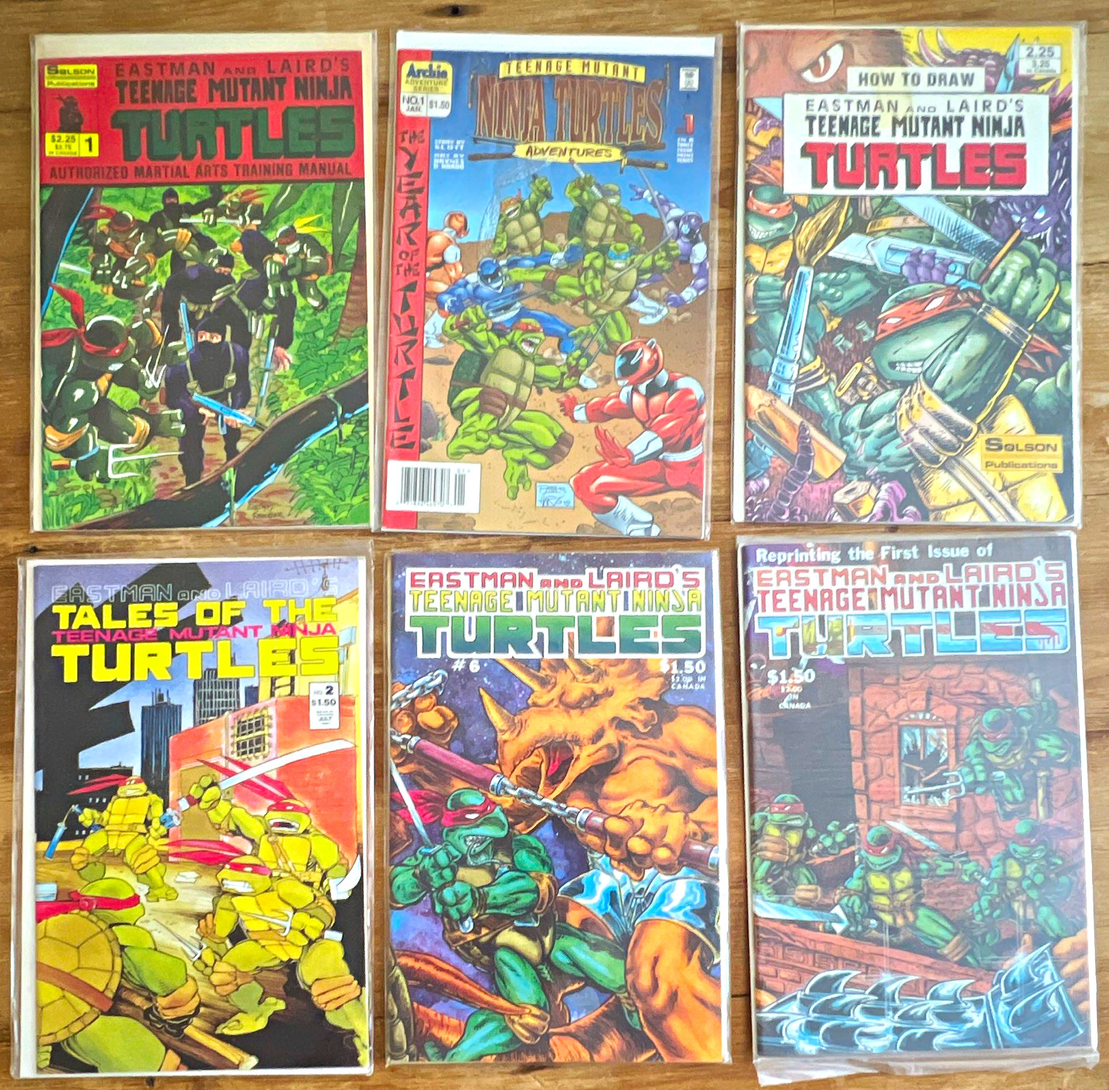 Solson TMNT Comic Book Lot #6 Reprint + Tales TMNT #2 + Adventures #1