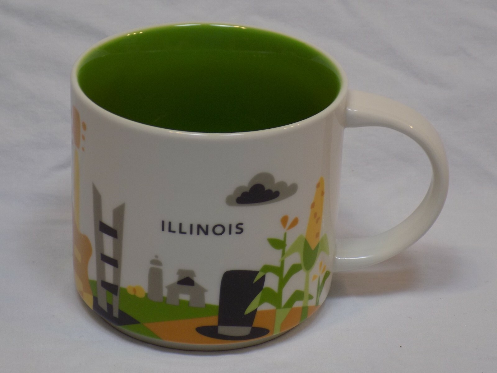 Starbucks You Are Here Illinois Ceramic Coffee Cup MUG White YAH Chicago 14 oz
