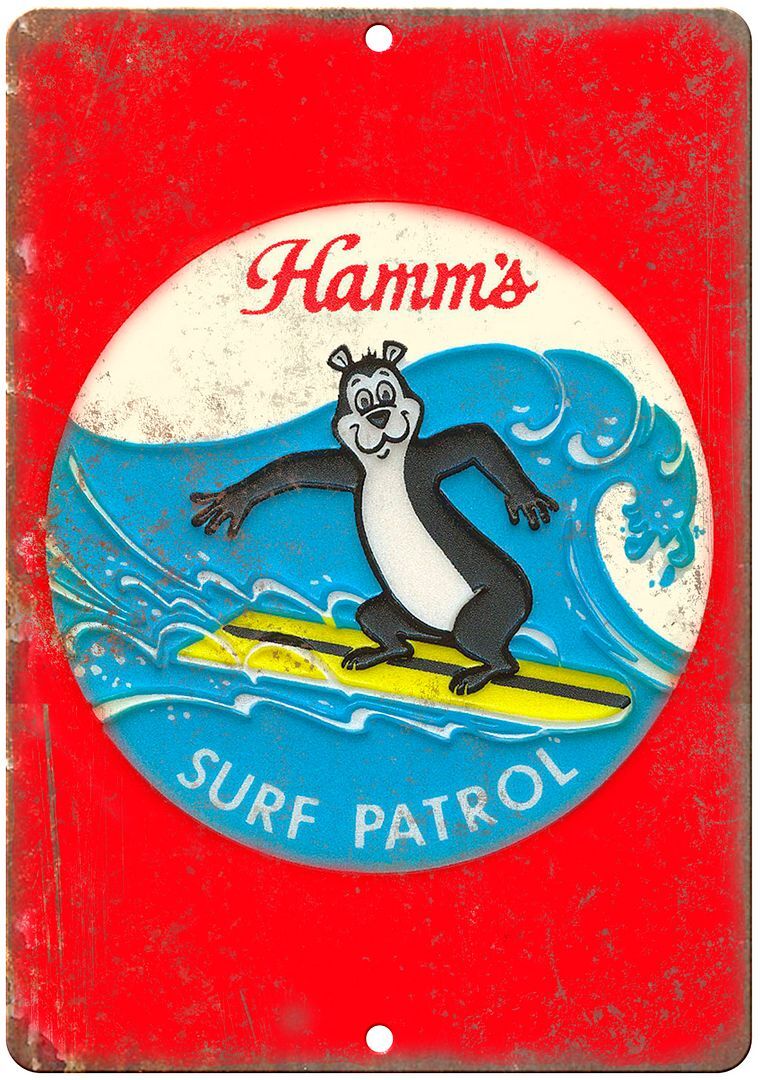 Hamm\'s Surf Patrol Man Cave Décor Vintage Ad Reproduction Metal Sign E138