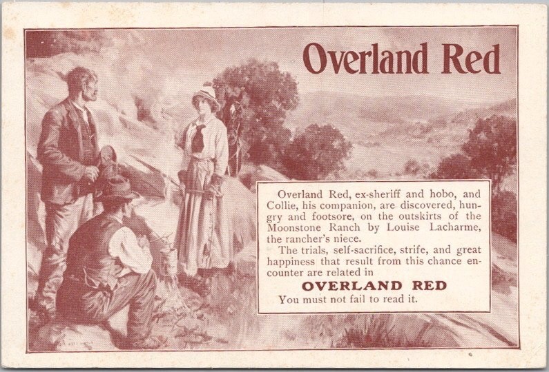c1910s Mail Order Book Advertising Postcard OVERLAND RED by Harry Herbert Knibbs