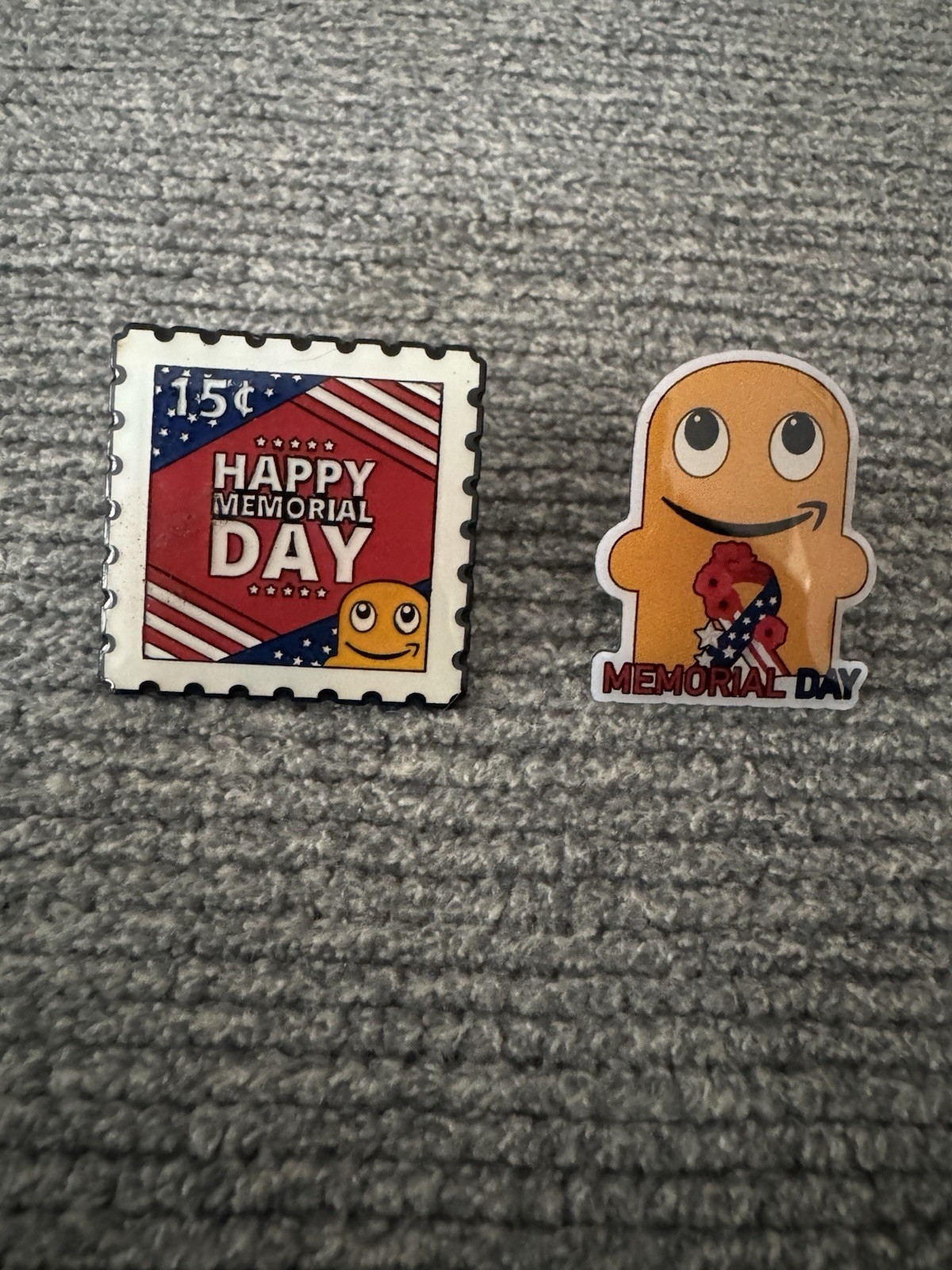 New. Amazon Employee Happy Memorial Day Pin Set.