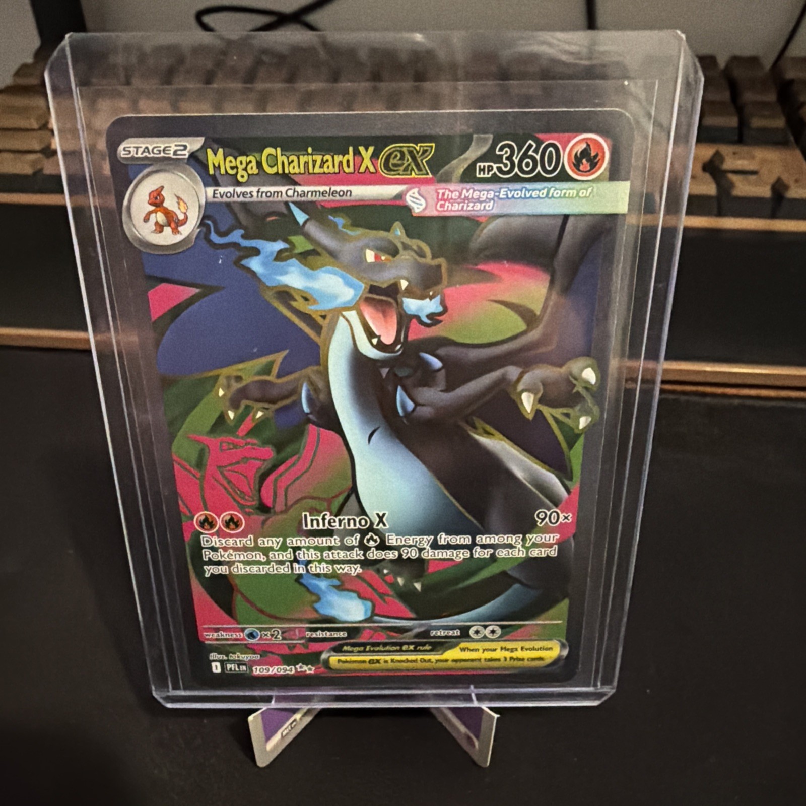 Pokémon TCG Mega Charizard X EX 109/094 Secret Rare Full Art Holo - NM