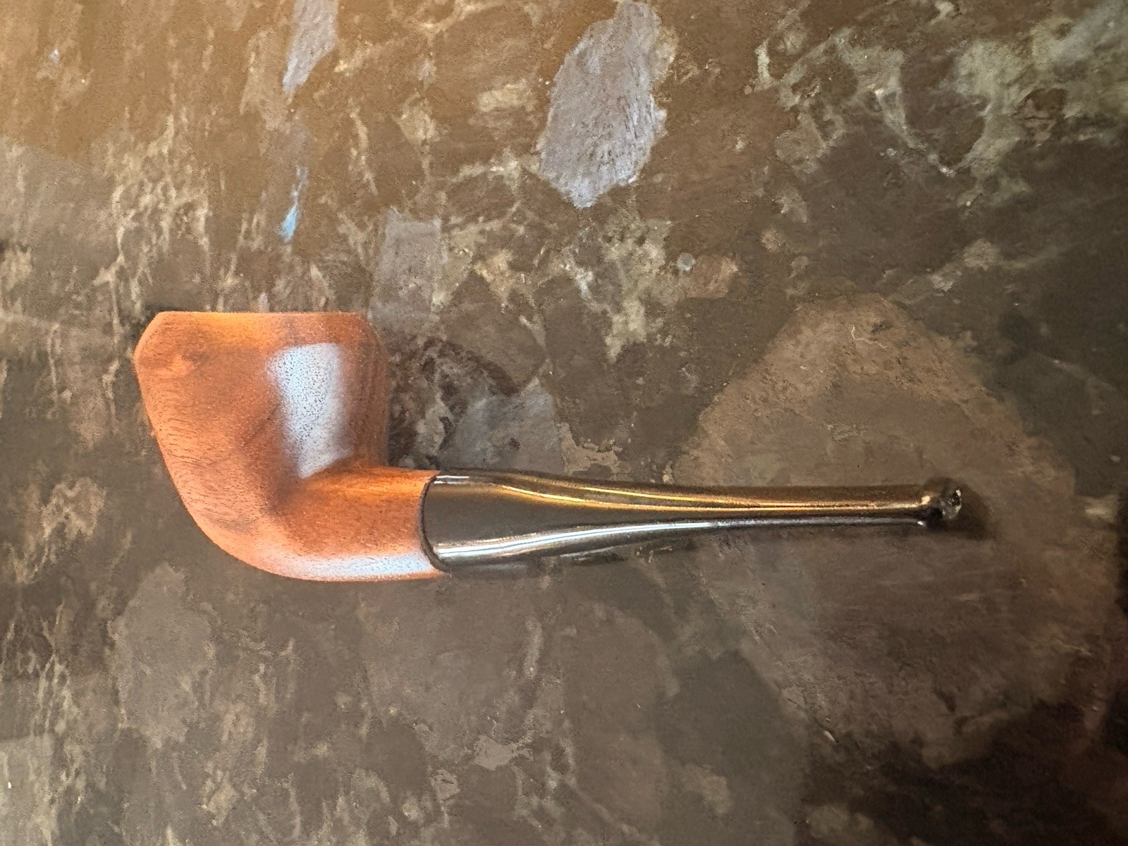 Stunning Hand Carved Black Walnut Tobacco Pipe with Straight Stem NEW UNSMOKED