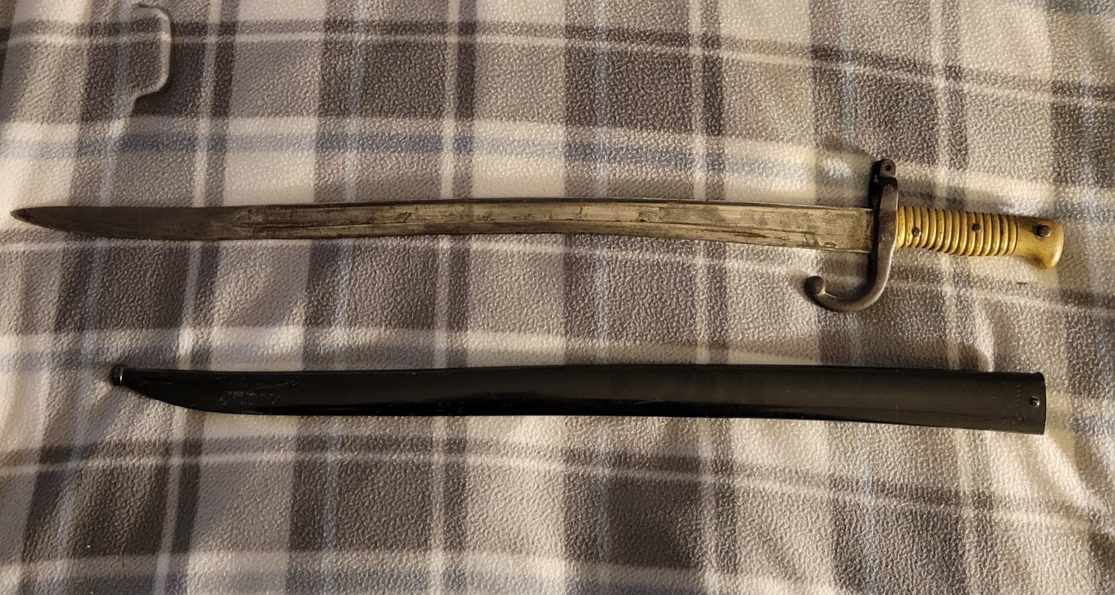 Antique French Model 1866 Chassepot German Captured Reissued with Scabbard