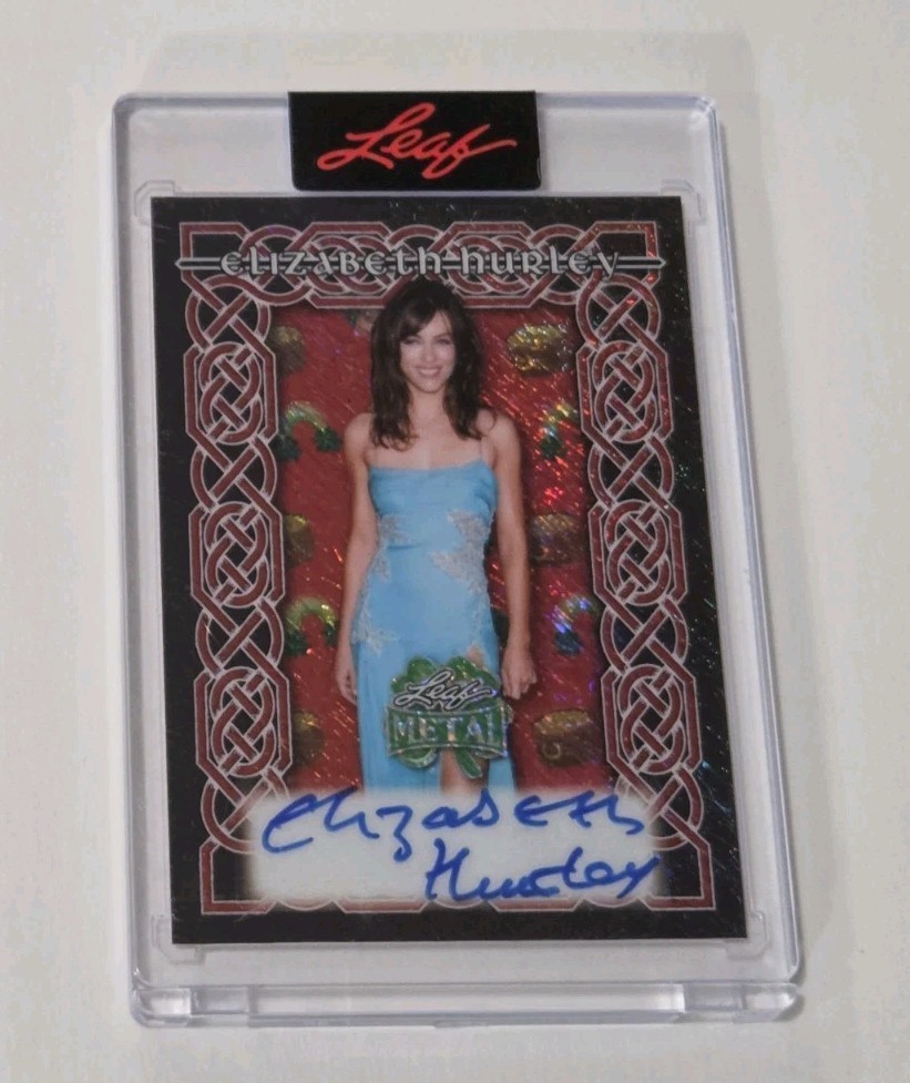 2025 Leaf Metal St. Patrick's Day Mash Ups ELIZABETH HURLEY 1/1 RED SHIMMER AUTO