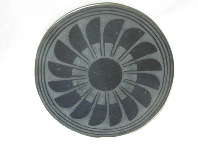 Rare Vintage Maria Martinez San Ildefonso Native American Pottery plate