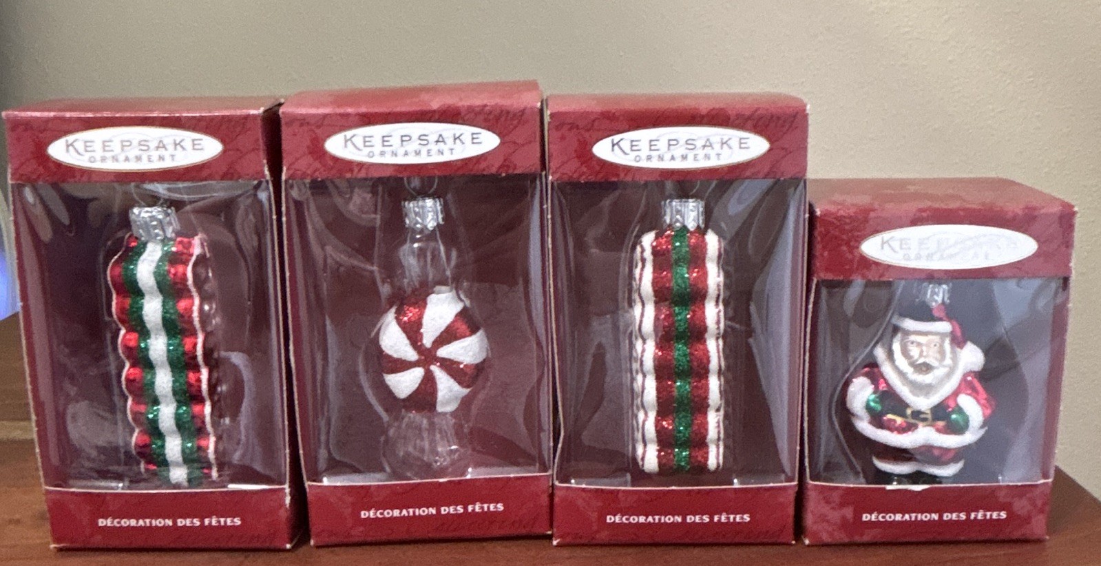 Hallmark Keepsake Hand-Blown Glass Christmas Ornaments Lot of 4 2000 NIB