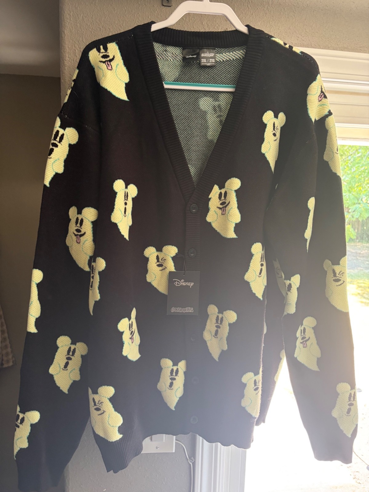 Disney x Cakeworthy Mickey Glow Ghost Cardigan | 2XL | Brand New with Tags