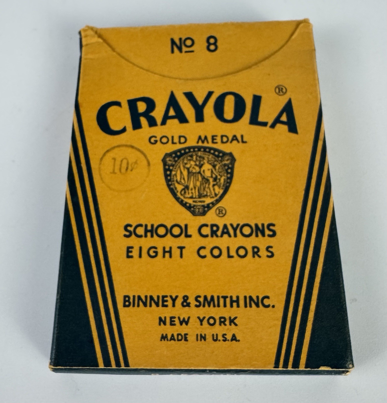Vtg BINNEY & SMITH Crayola Gold Medal School Crayons NO. 8 Box Unused