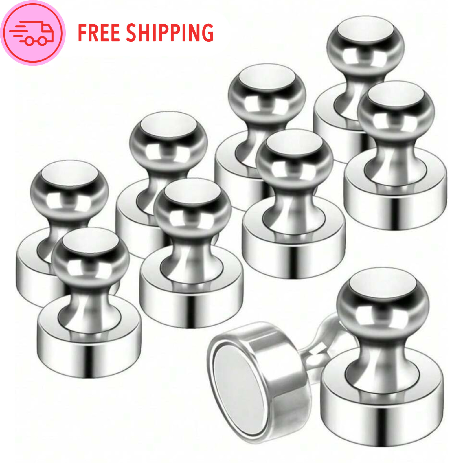 10x Fridge Magnets for Whiteboard Refrigerator Magnet Small& Strong Metal Magnet