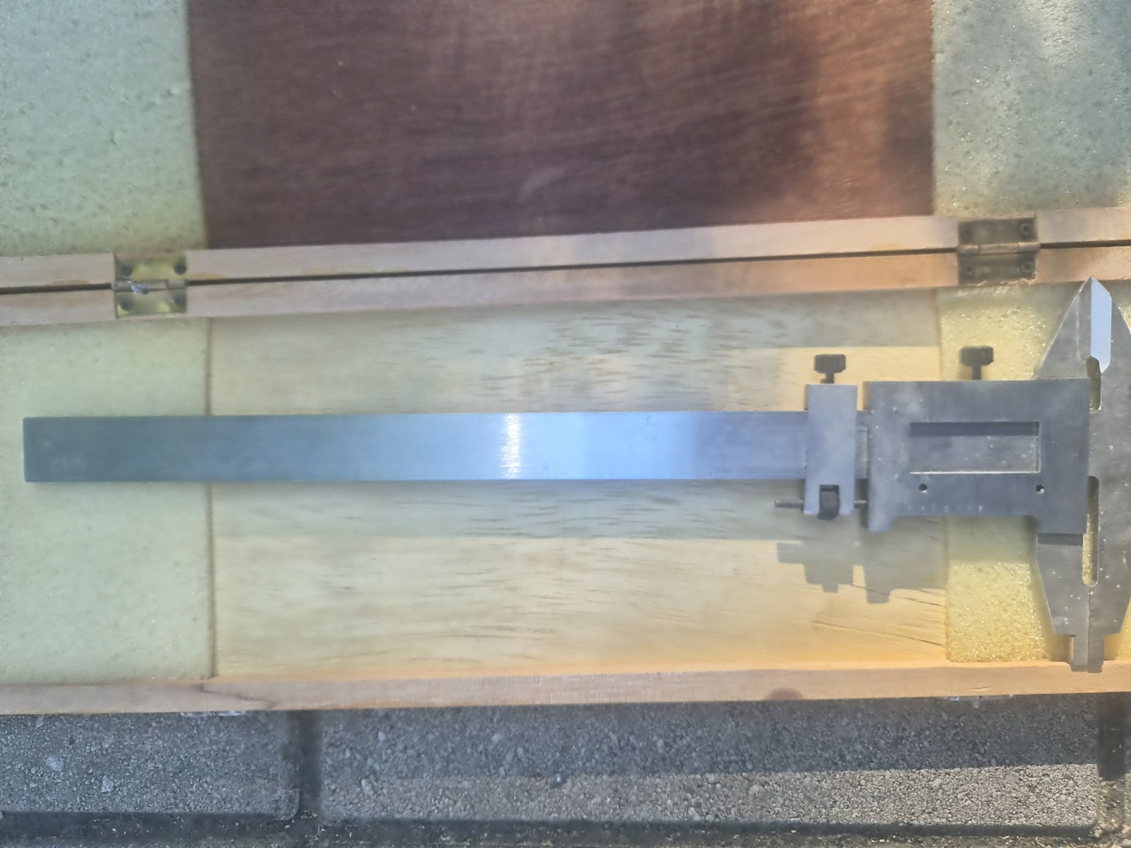 Vintage USSR Soviet Caliper 250mm Large Vernier Measuring Tool Wooden Box CCCP