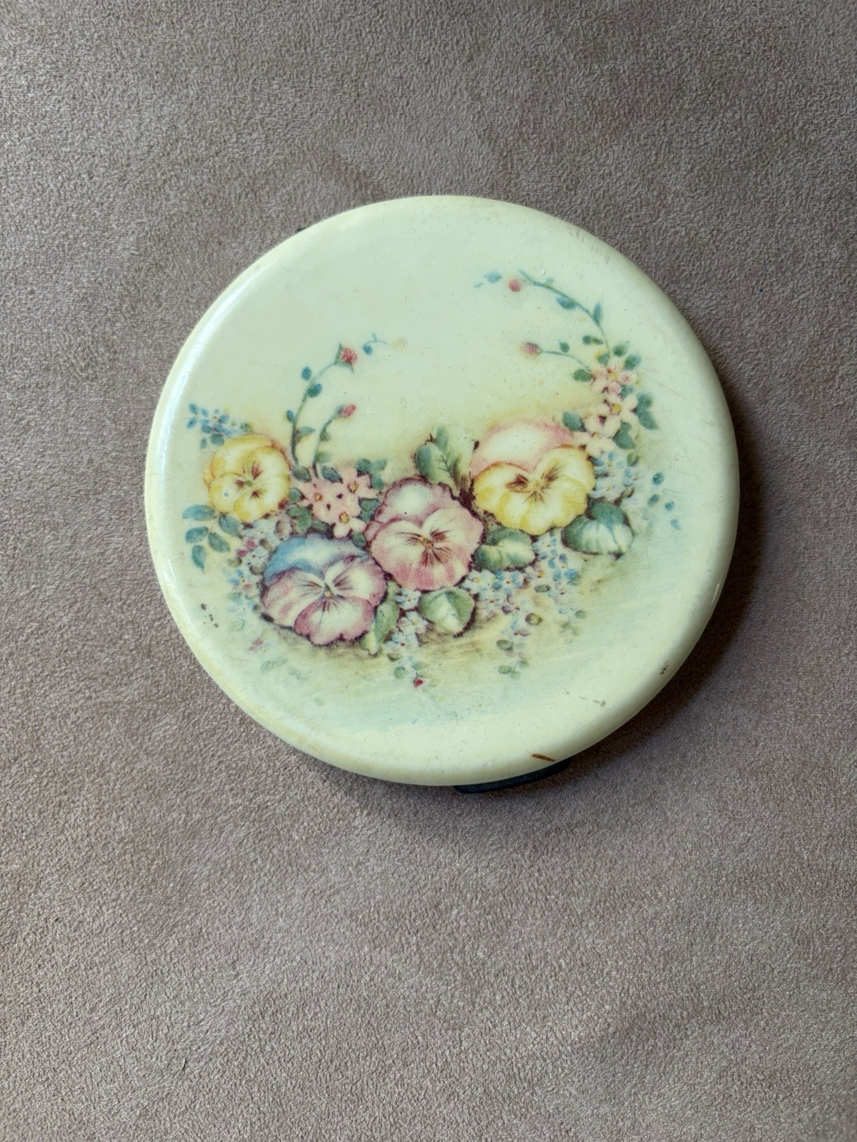 Face Powder Flapjack Compact Rex 5th Ave. 1940\'s Fixer Upper Vintage Floral