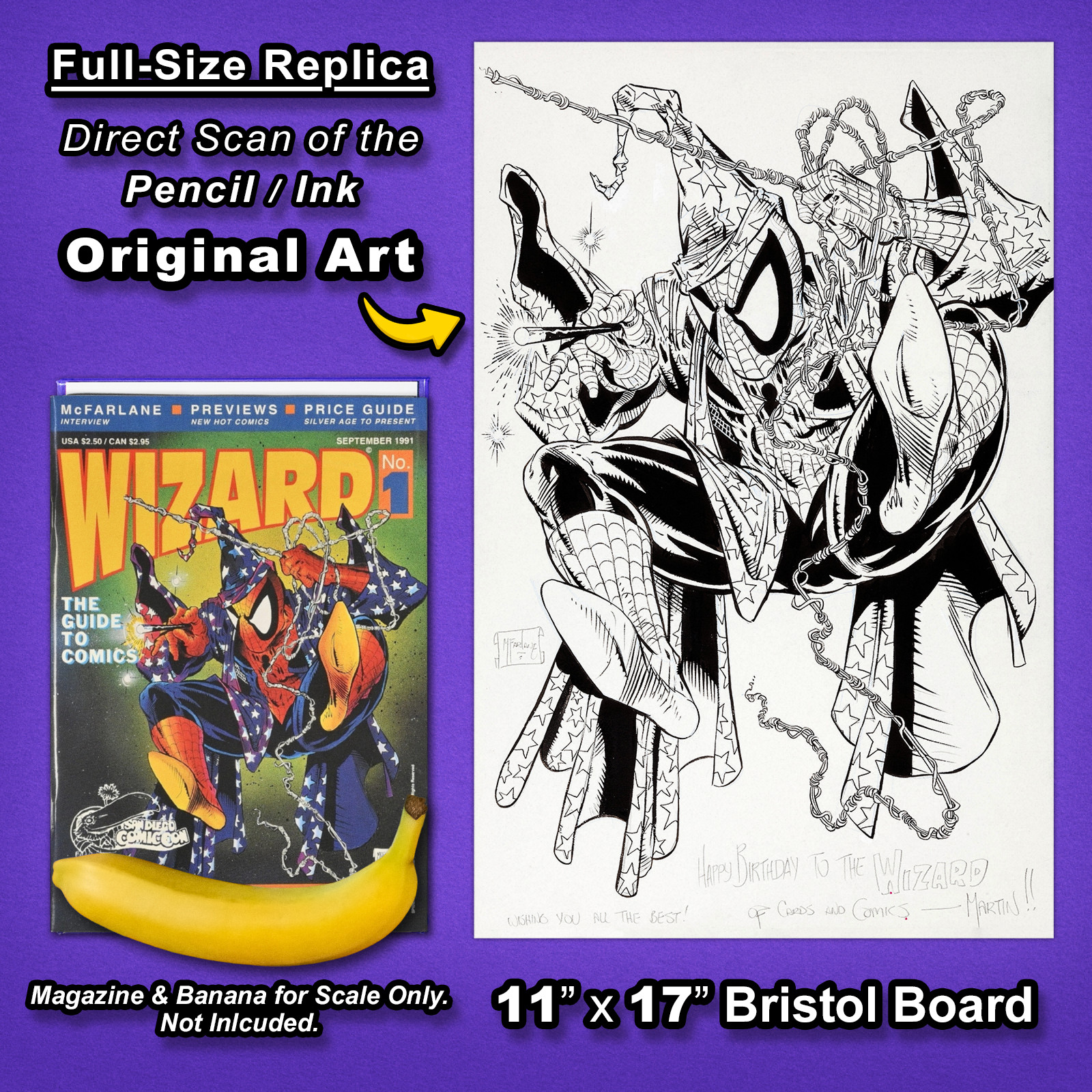 WIZARD MAGAZINE #1 SPIDER-MAN Cover Art TODD McFARLANE 🔥11\