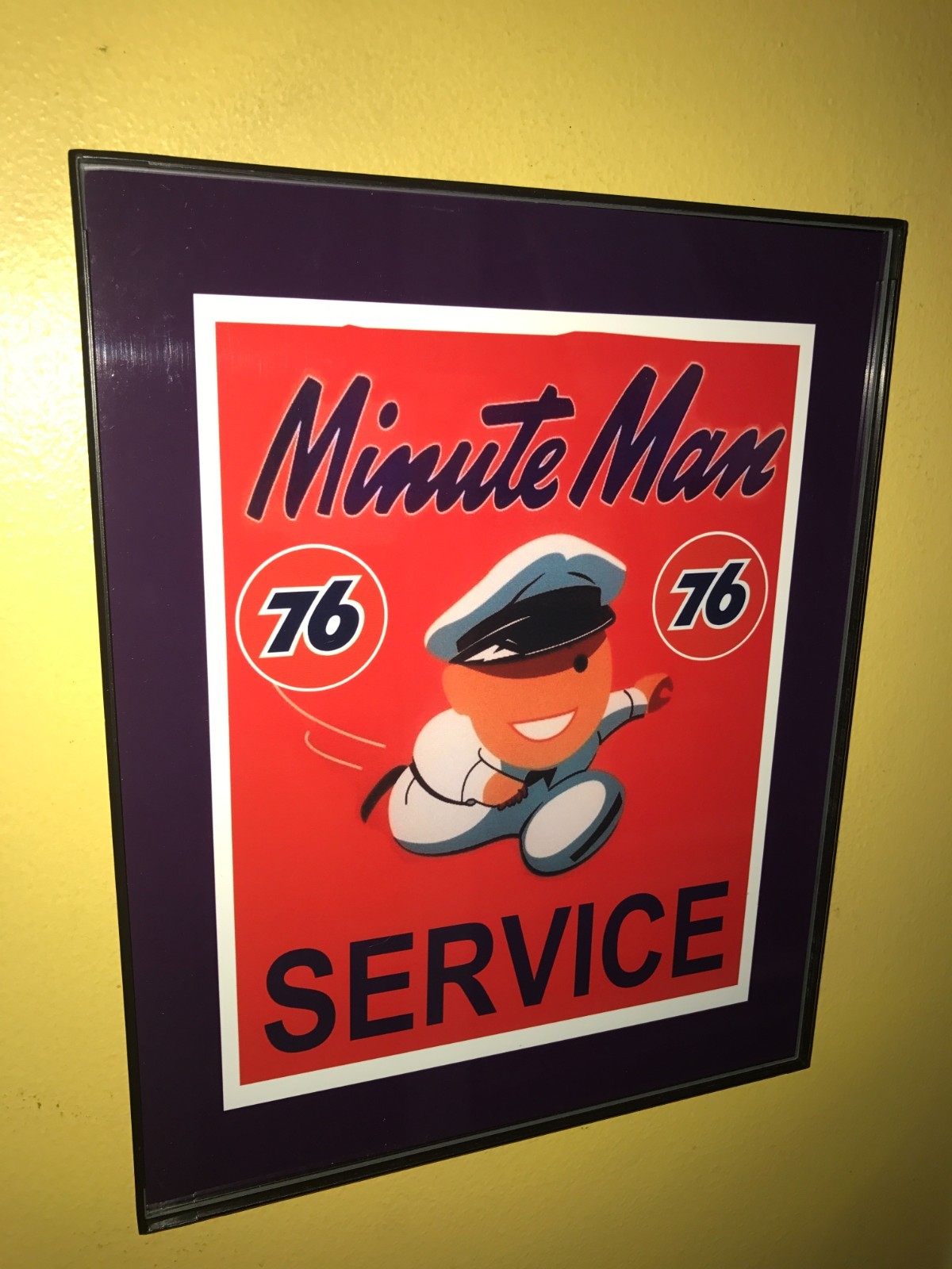 Union 76 Minute Man Oil Gas Service Station Garage Mechanic Advertising Sign