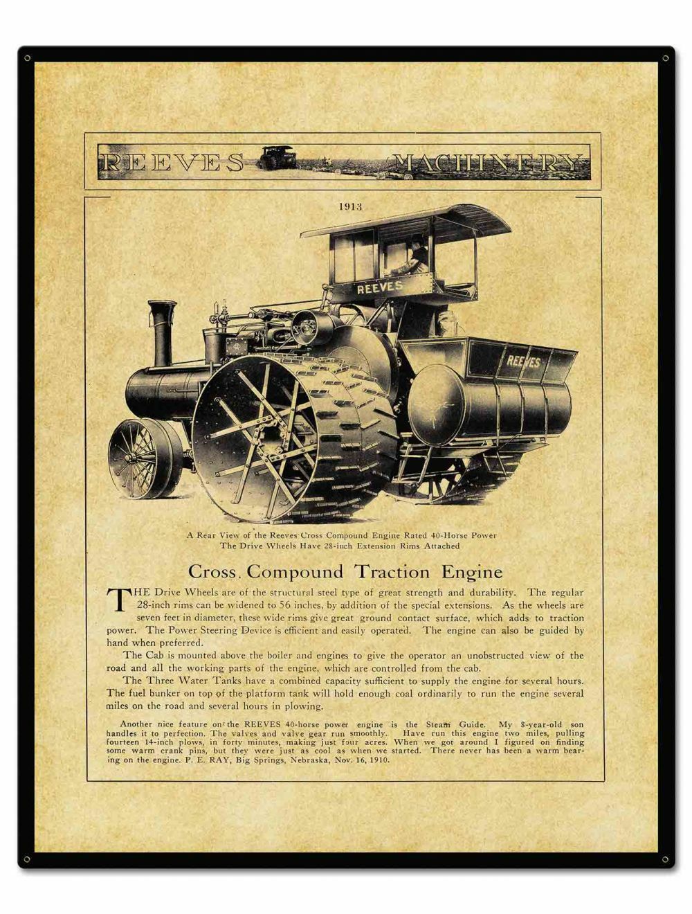 1913 REEVES Traction Engine 40HP - 24\