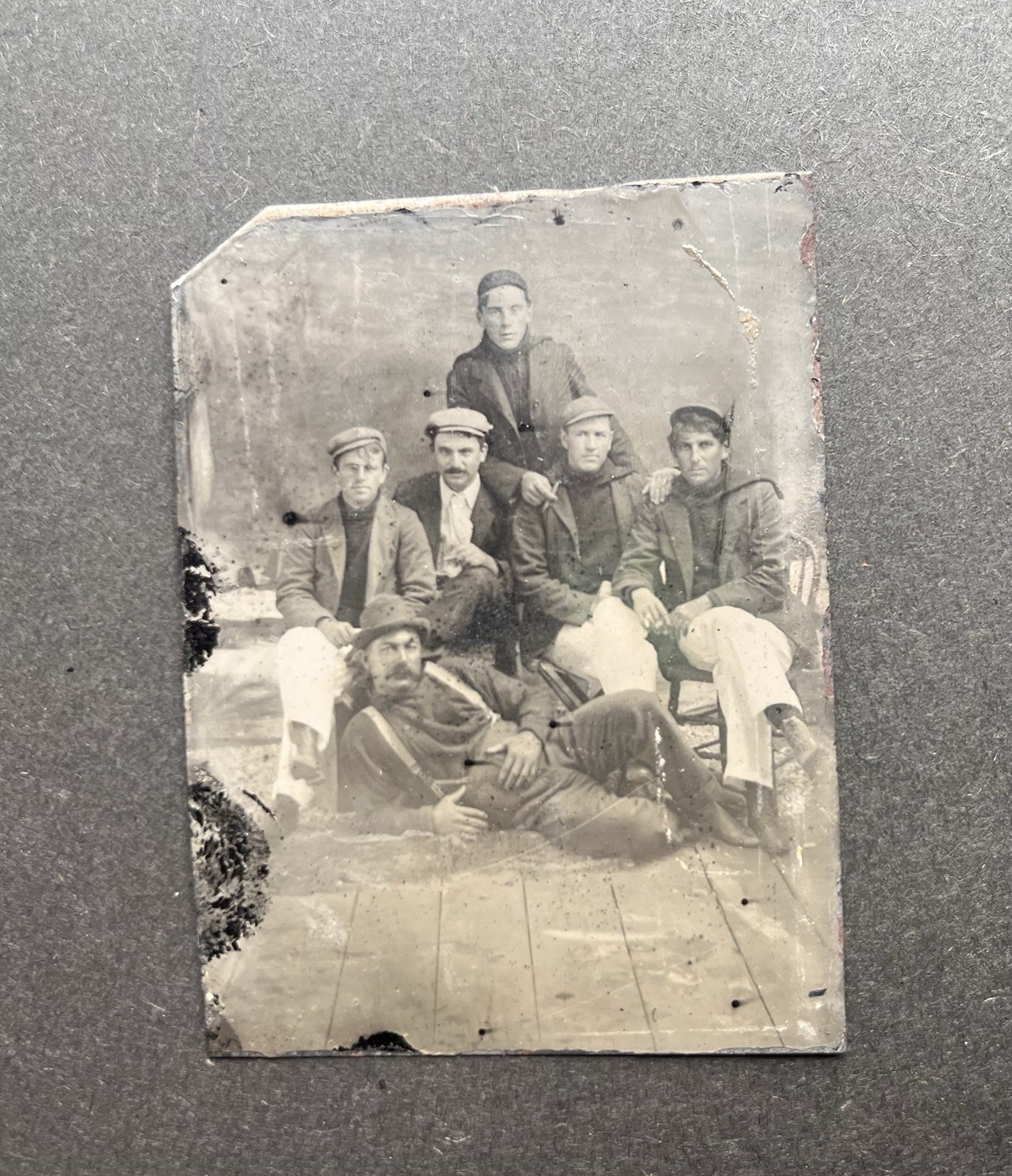 Antique 1860s-70s Tintype Photo Men Uniforms Sailors ?