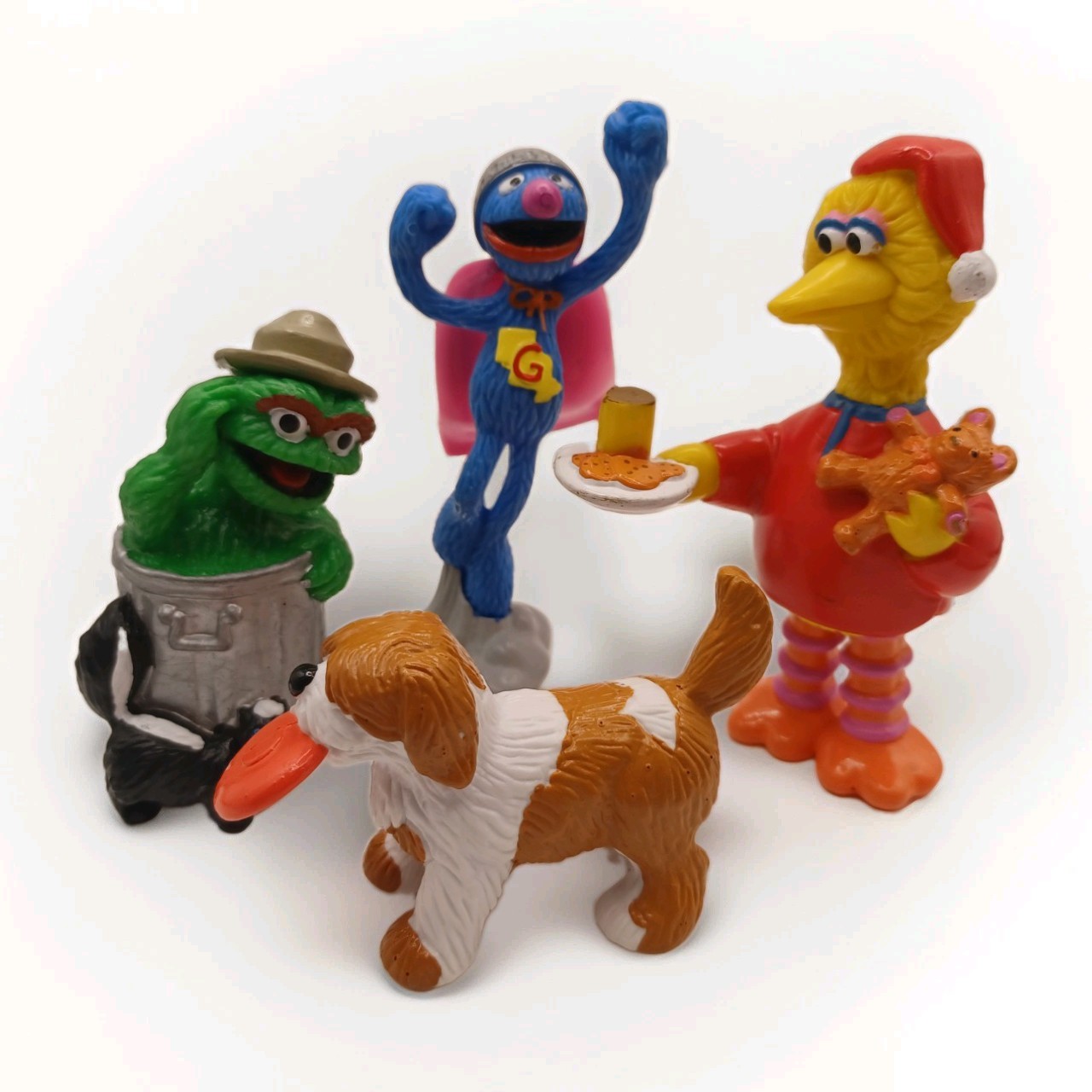Vintage 80s Applause Sesame Street PVC Figures - Grover Barkley Big Bird Oscar