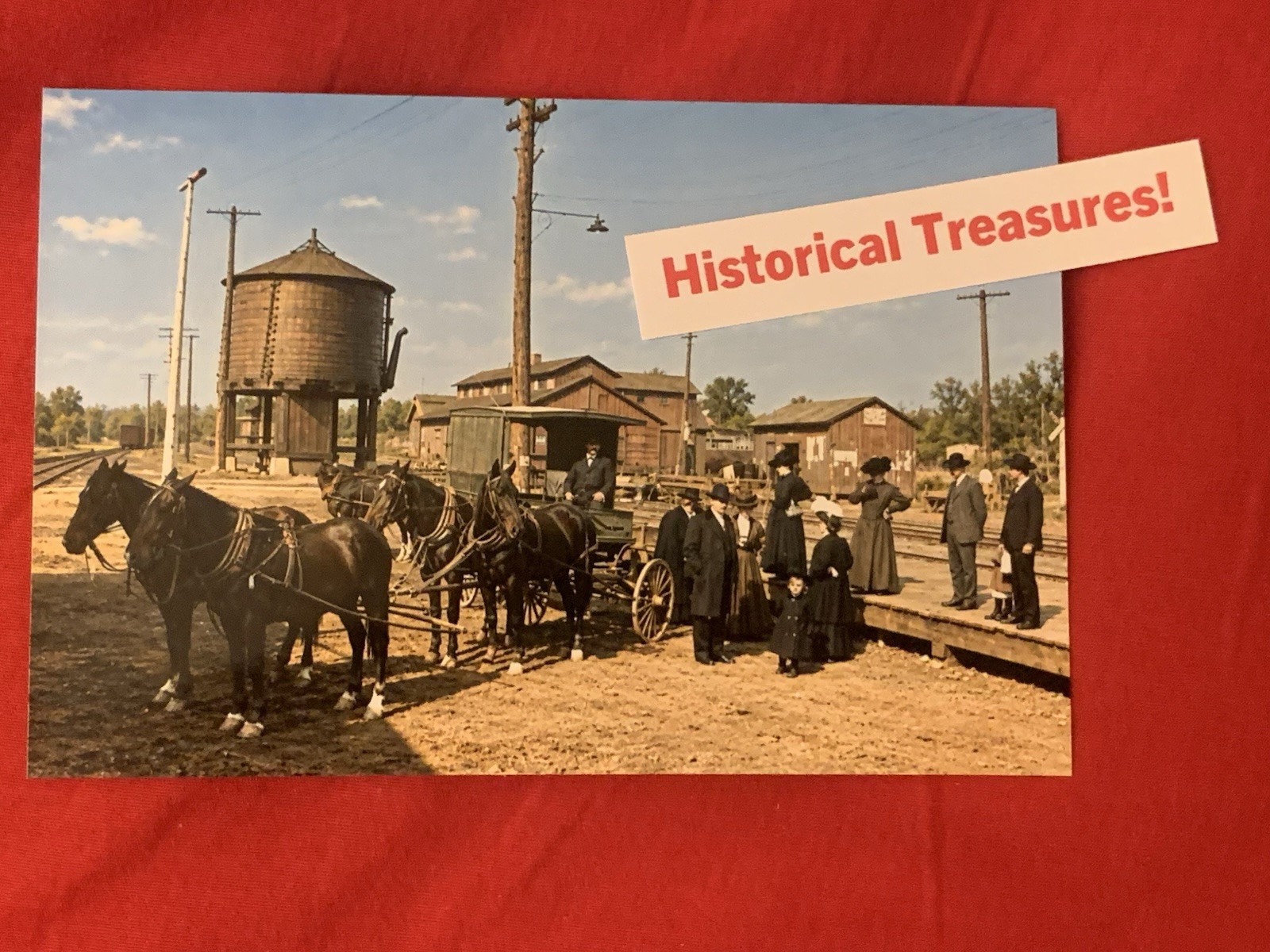 Chamois, Mo Missouri Pacific Depot Horses & Wagons Circa 1905
