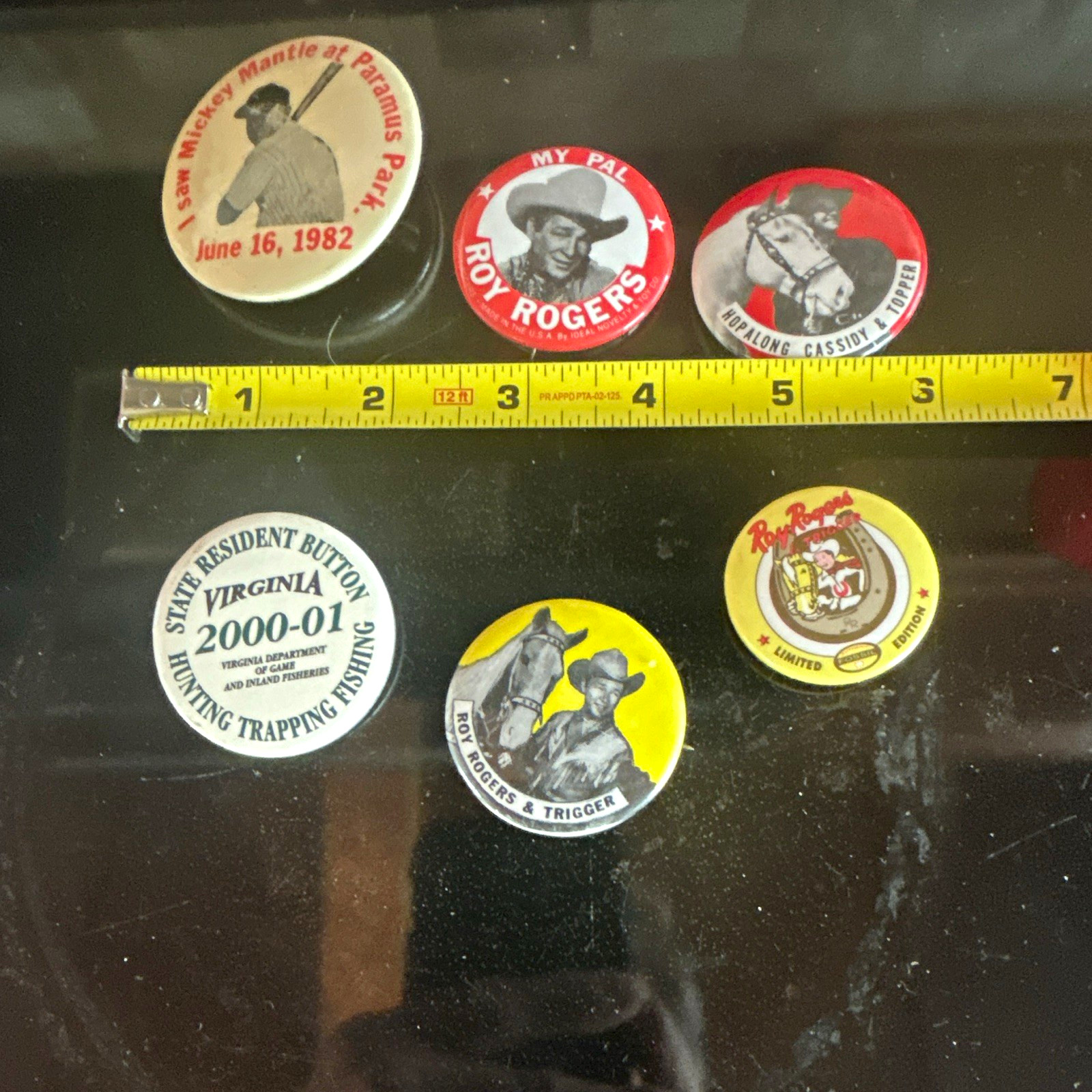 Roy Rogers Trigger Hopalong Cassidy Pinback Buttons w/ Mickey Mantle & More