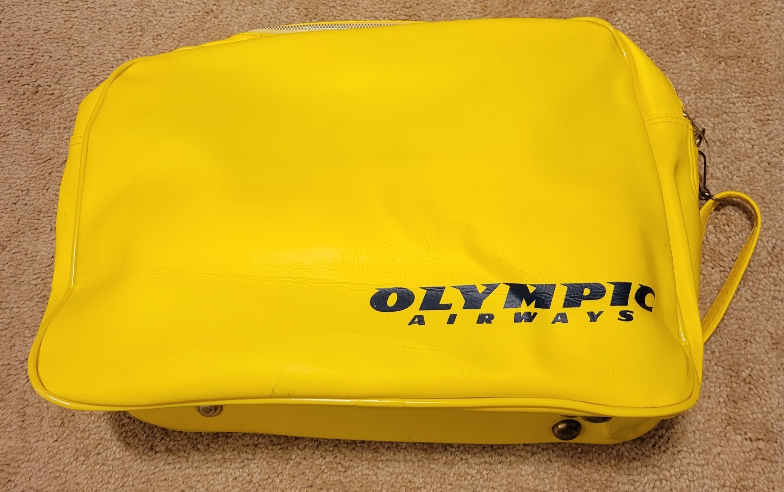 Vintage Retro Greece Olympic Airways Yellow Travel Hand Bag 16\