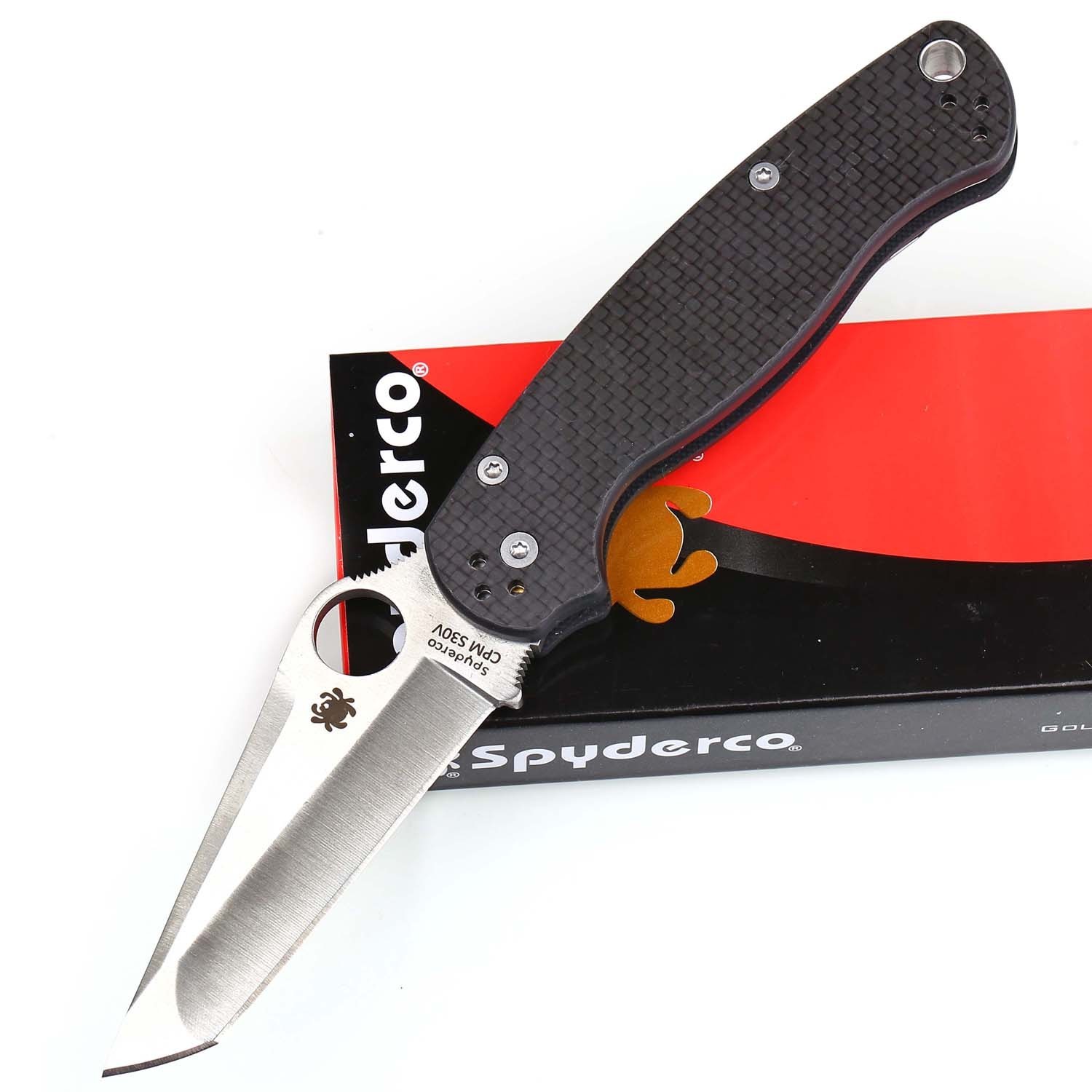 C81 Carbon Fiber G10 Tanto Silver Stainless Steel Lock Back Pocket Folding Knife