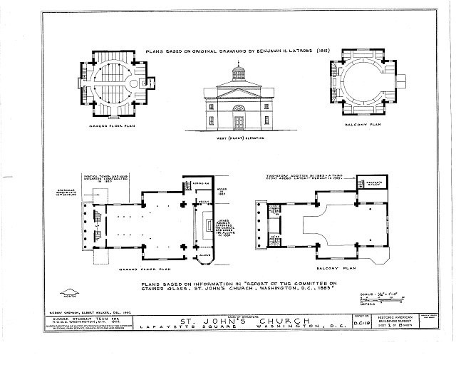 Photo:Washington DC St. John's Church 1915 Floor Plans HABS