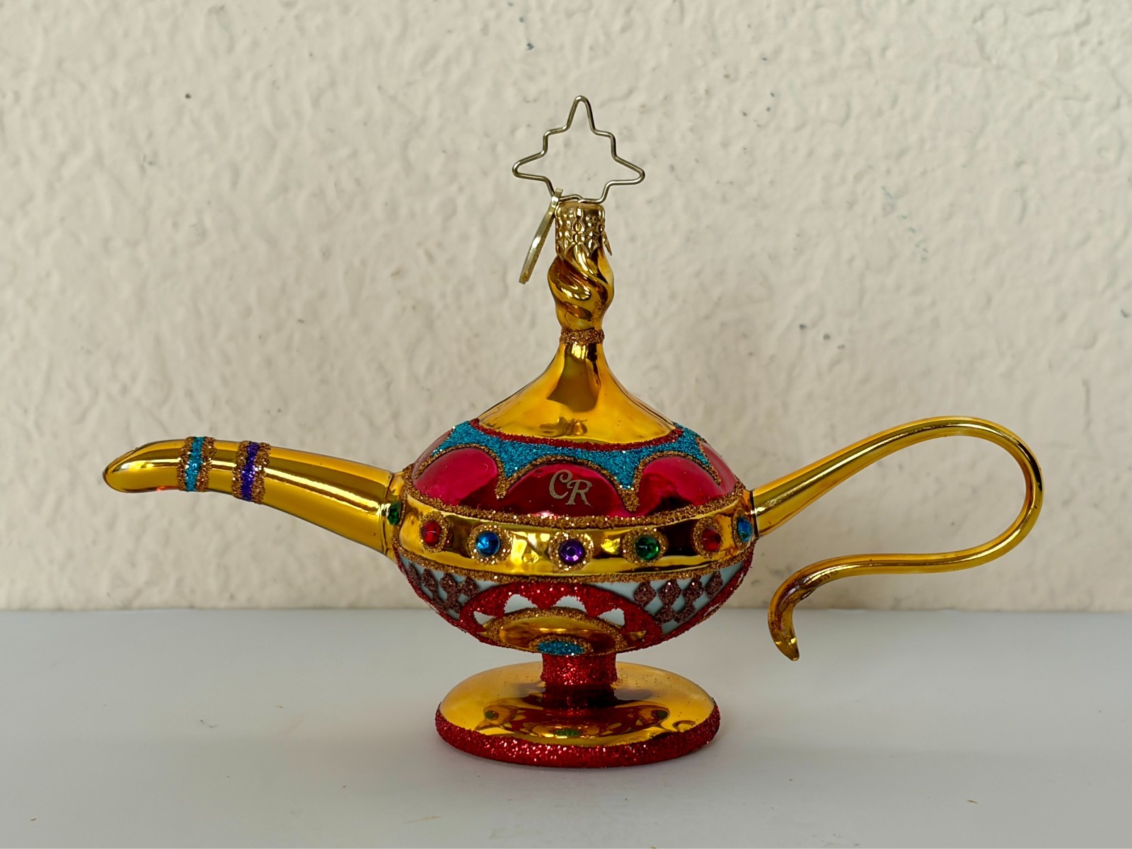 RARE Christopher Radko Genie Lamp w/ Crystals – Excellent Condition