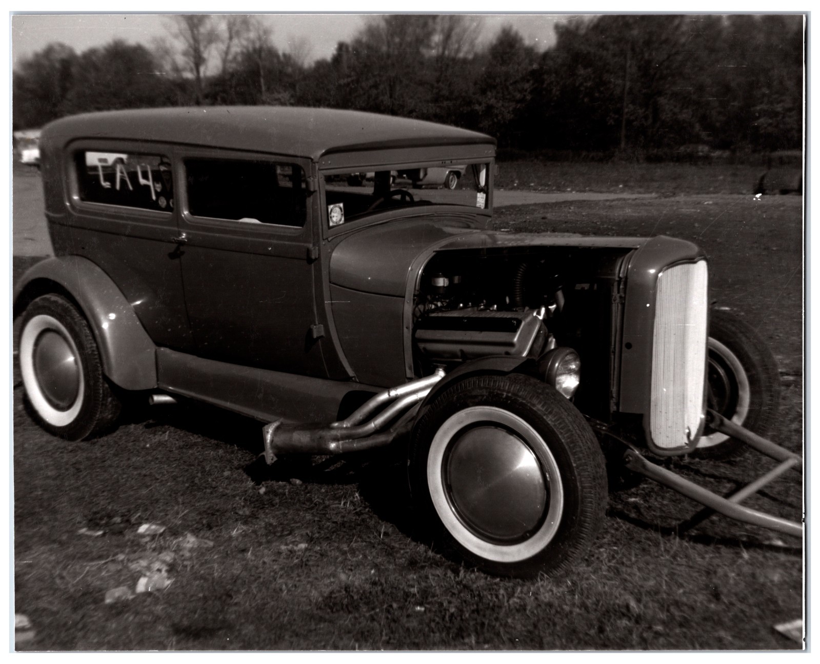 Ford Hot Rod Dragster - Late 1950s Action Shot Drag Racing Photo (8