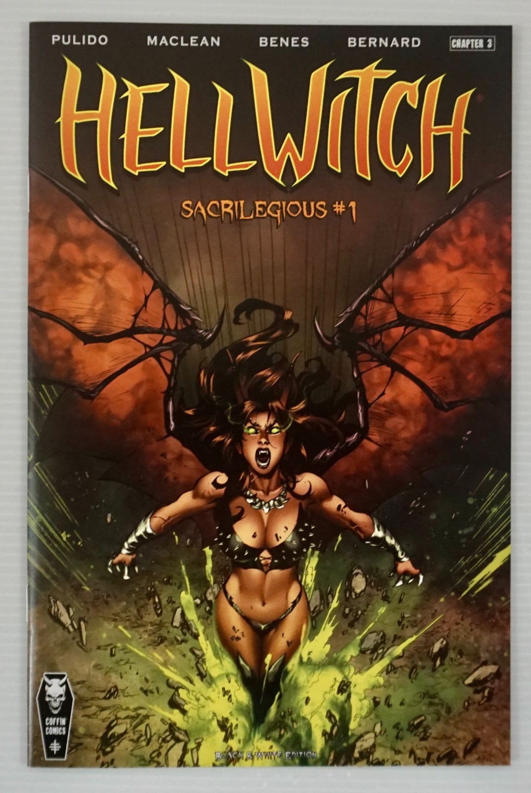 Hellwitch Sacrilegious #1 Black & White Edition 2021 Coffin NM