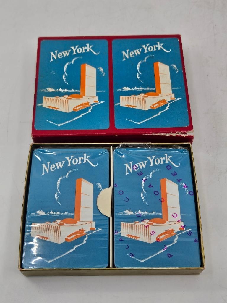 Vtg Sealed Double Decks Blackstone New York United Nations Playing Cards Canasta
