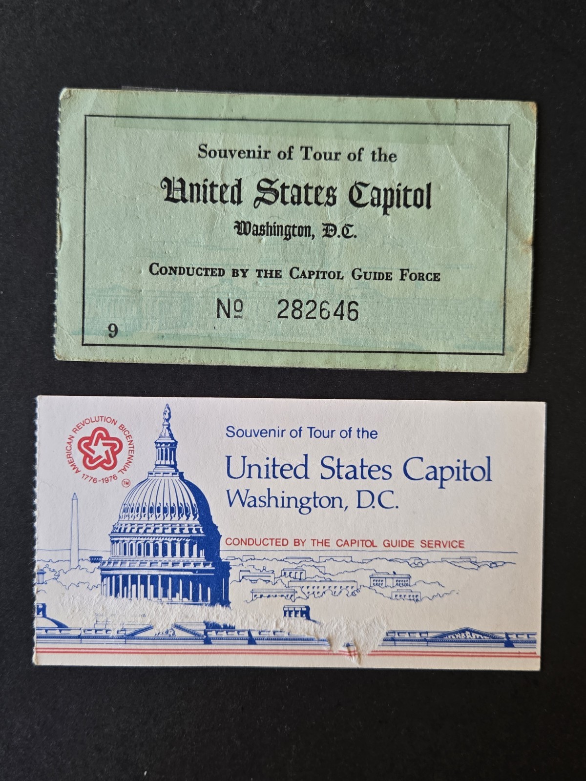 1970/76 U.S. Capitol Building Souvenir Tour Ticket Stubs Washington DC Lot (2)