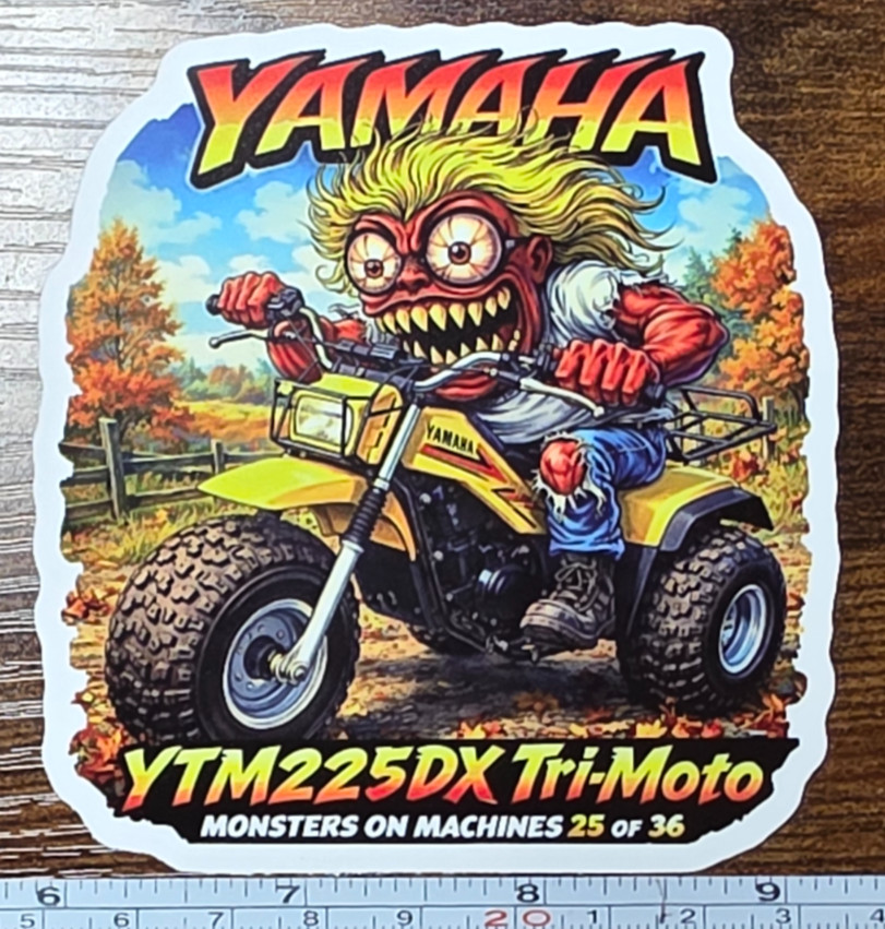 1983 Yamaha YTM225DX Tri-Moto 3-Wheeler 9x9cm Durable Die-Cut Vinyl Sticker
