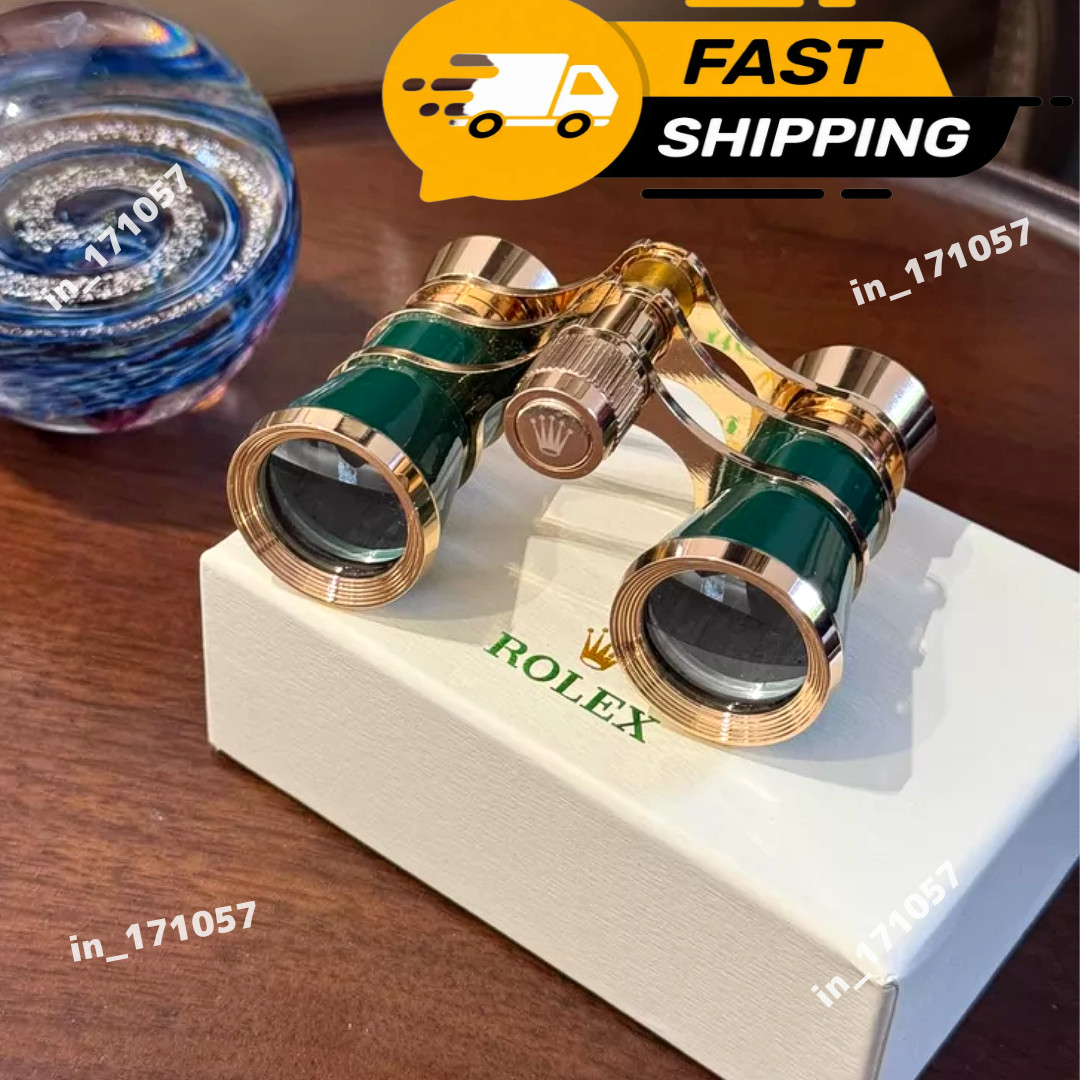 Rare Rolex Green Gold Lacquer Opera Binoculars Engraved AD Gift Luxury Display