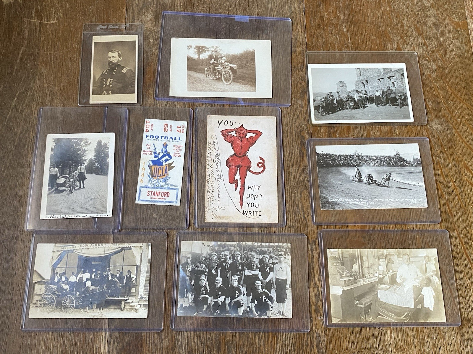 13: Lot of Ten Antique photos Ephemera Postcards RPPC CDV - cOoL miXeD LoT 