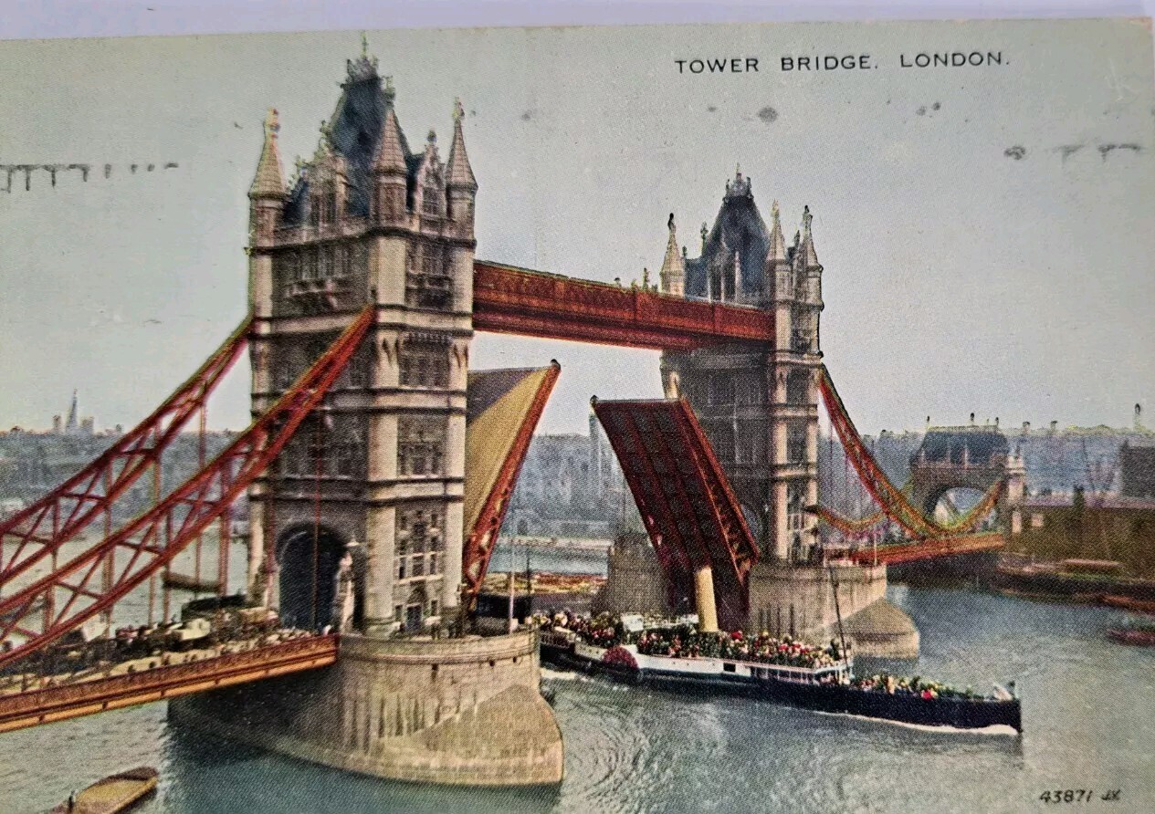 Postcard Tower Bridge London England 1953 Posted