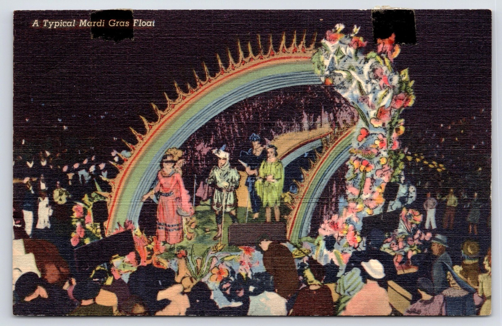 Postcard - Typical Mardi Gras Float - New Orleans, Louisiana - posted 1948 (13d)