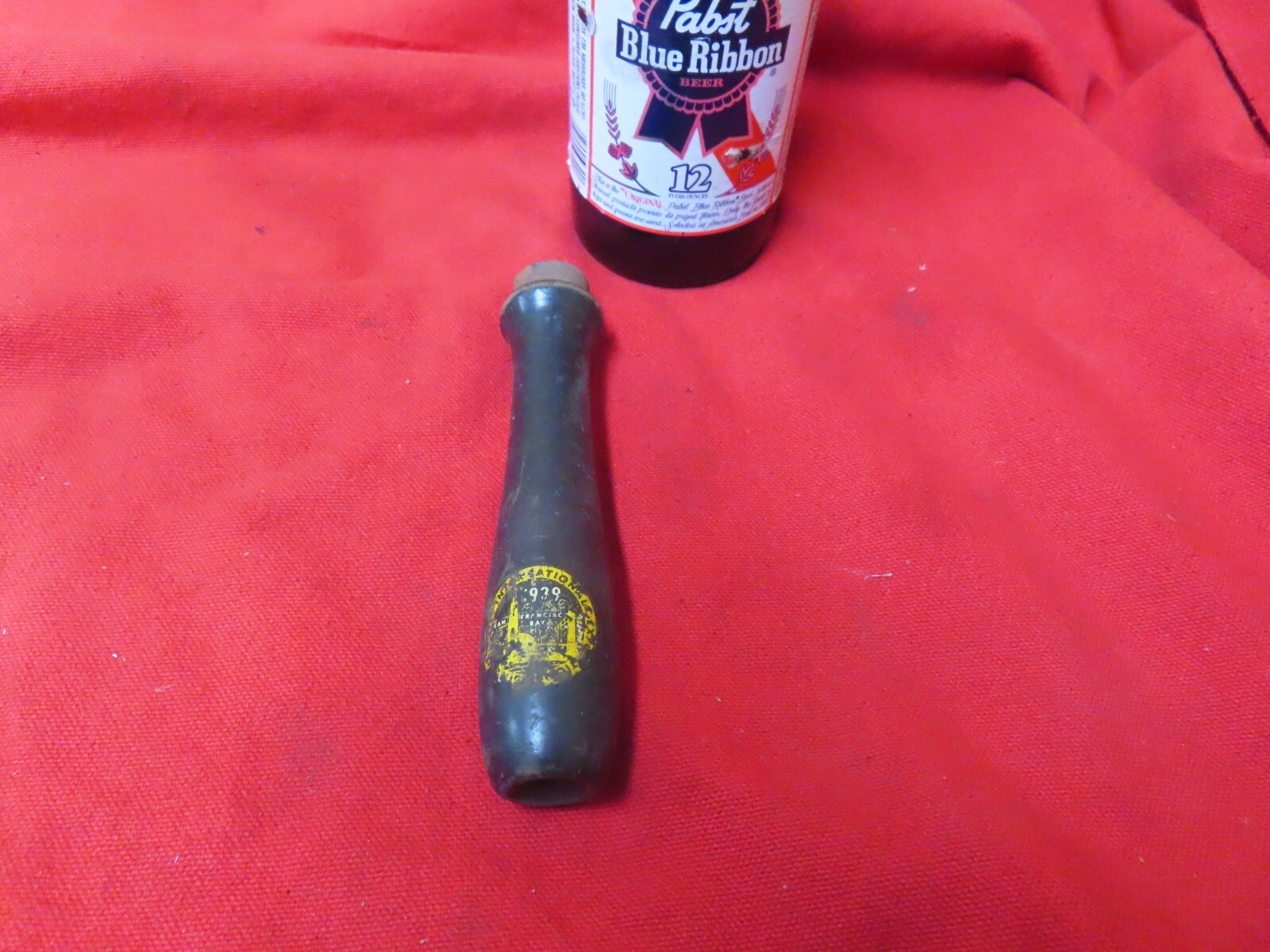 Vtg 1939 SF Fair Exposition File handle,Black w/sticker~AVG+🤠🤠🤠FH2.26.24RL