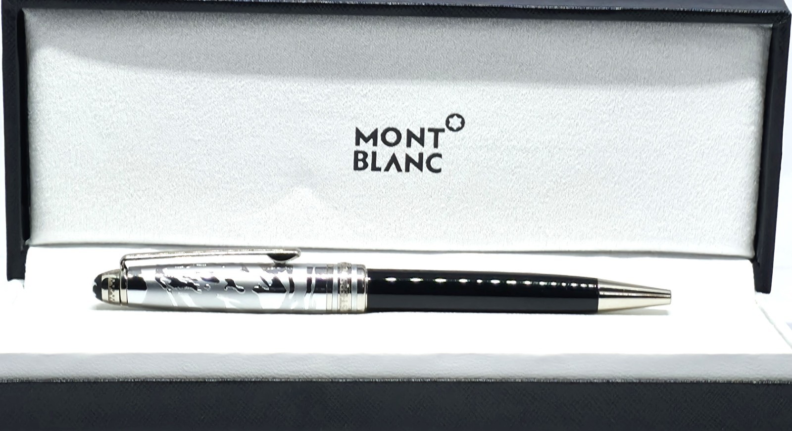 Vintage Montblanc Meisterstück Black Silver Ballpoint Pen Free World Shipping