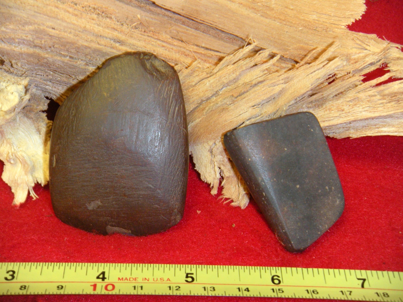 2 - ARCHAIC  HEMATITE ARTIFACTS – HENRY GRAHAM COLLECTION – BINGHAMTON NEW YORK