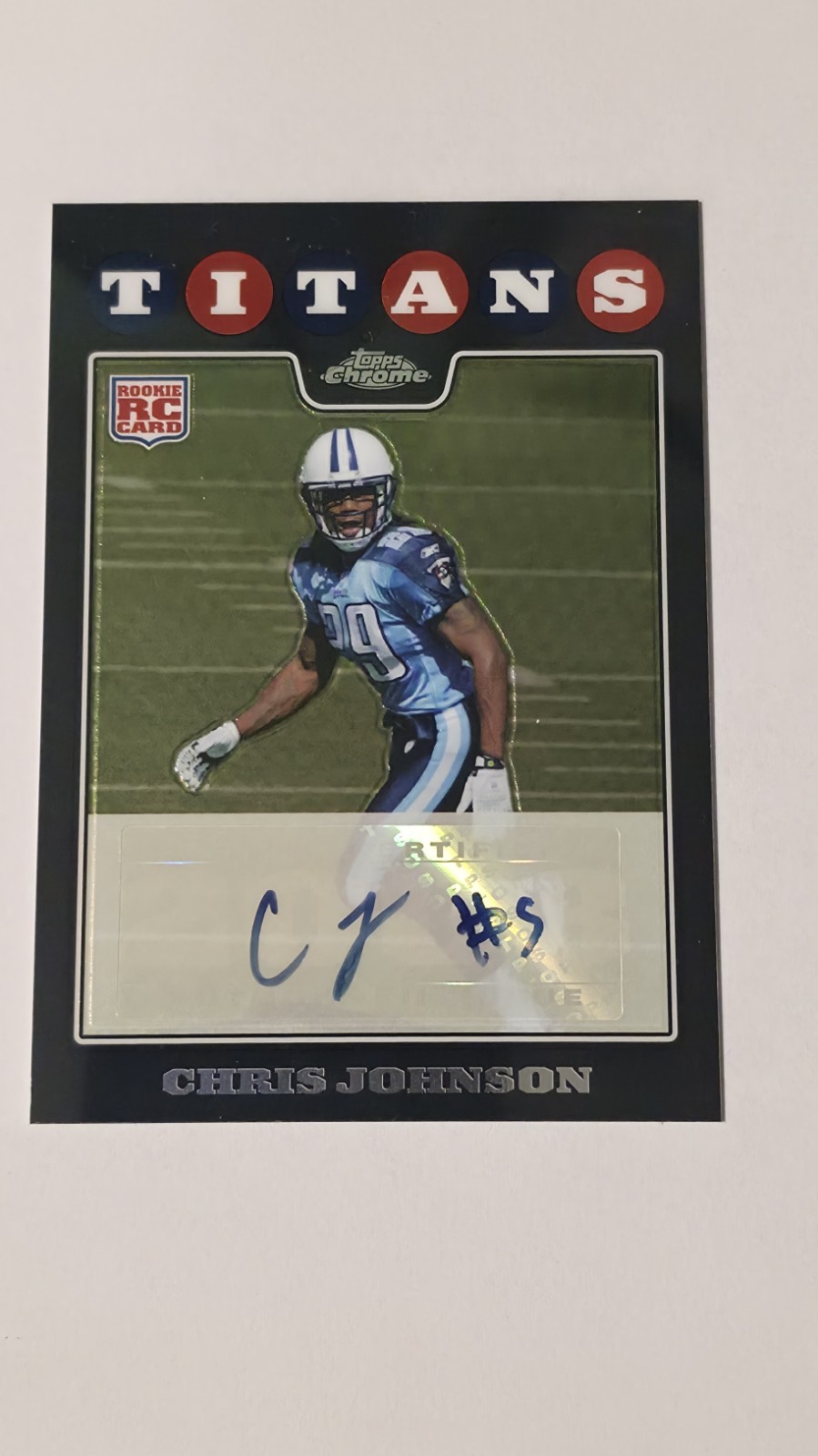 ✅CHRIS JOHNSON TOPPS CHROME RC AUTO 2008 TITANS LEGEND TC186 CJ2K ✅ Autograph